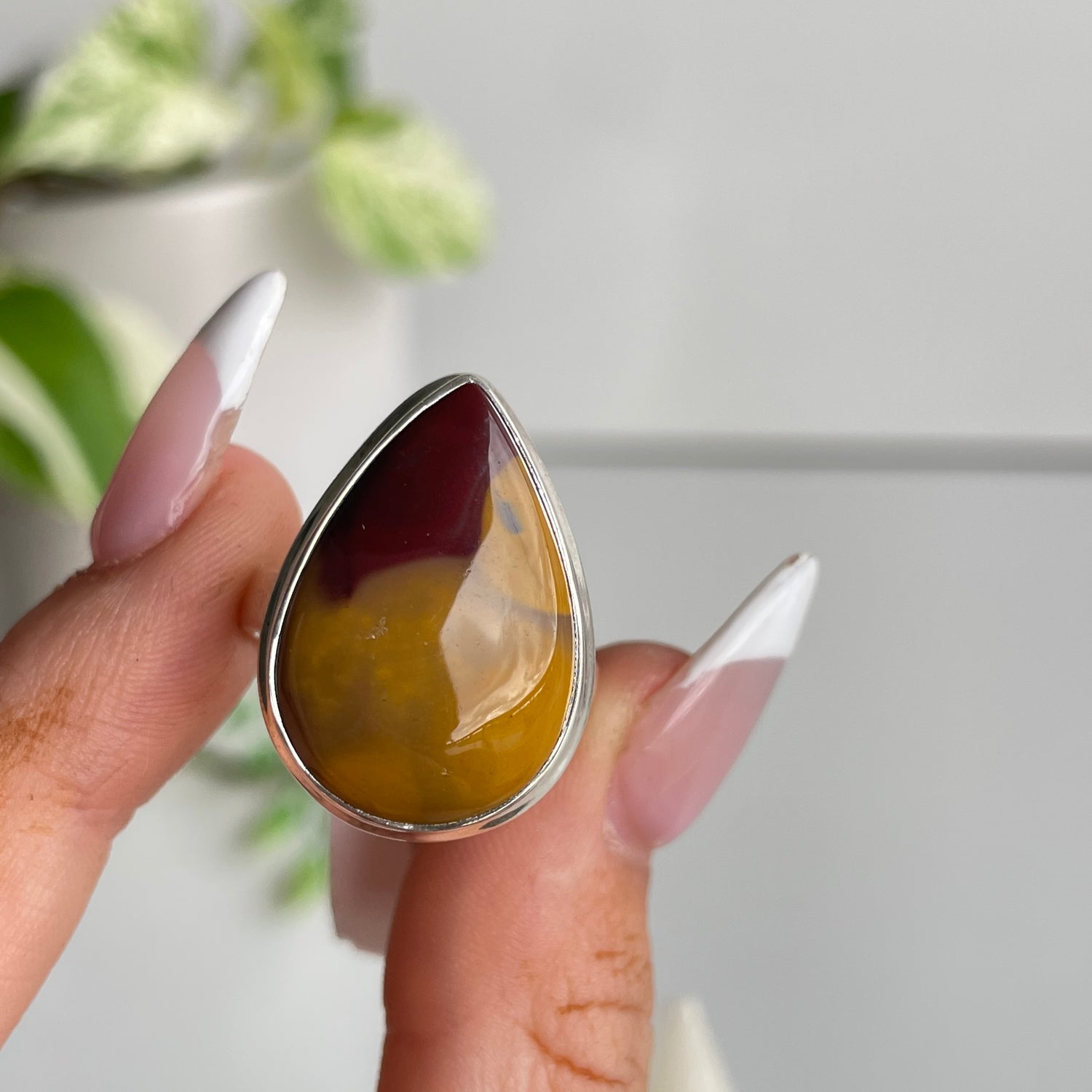 Mookaite Teardrop Ring Sz8.5