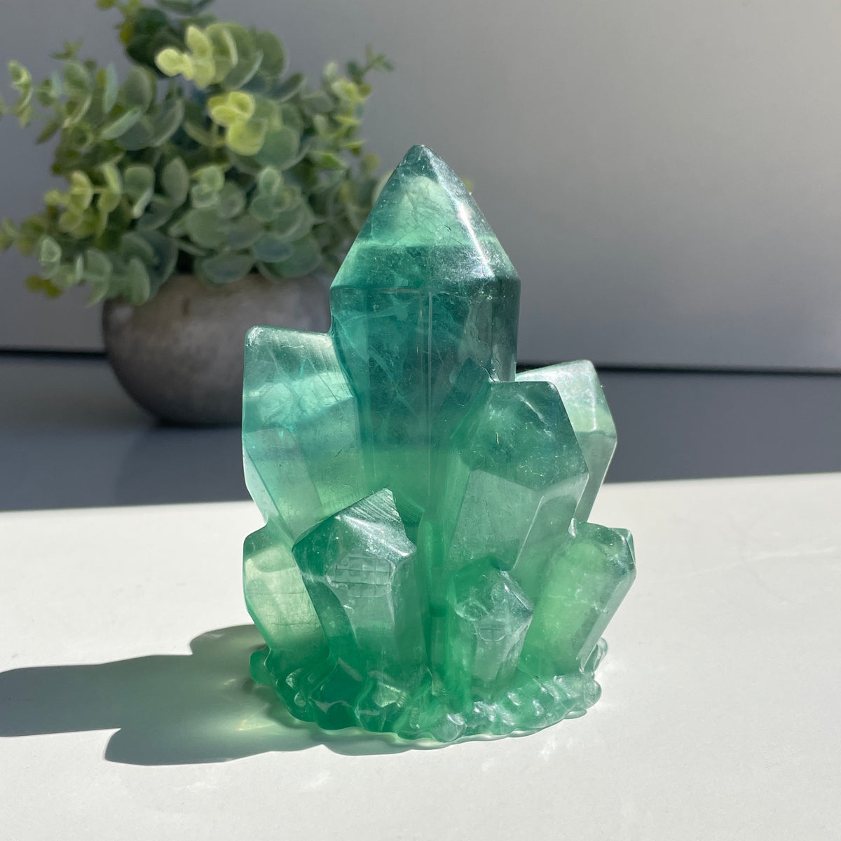 Fluorite Cluster Carving 10.3cm