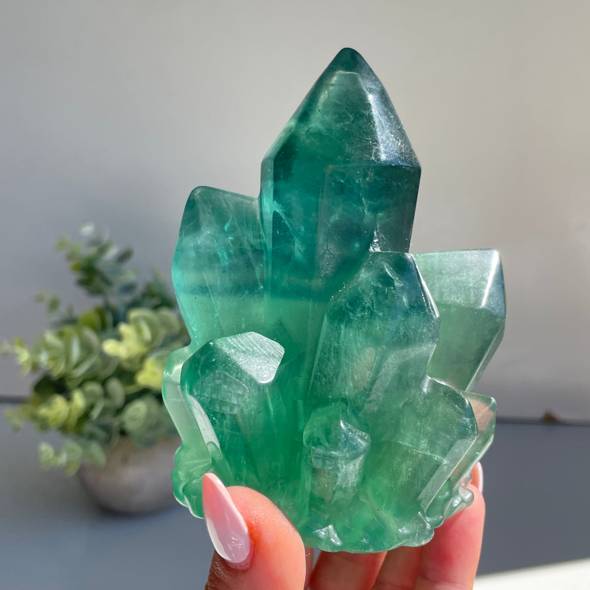 Fluorite Cluster Carving 10.3cm