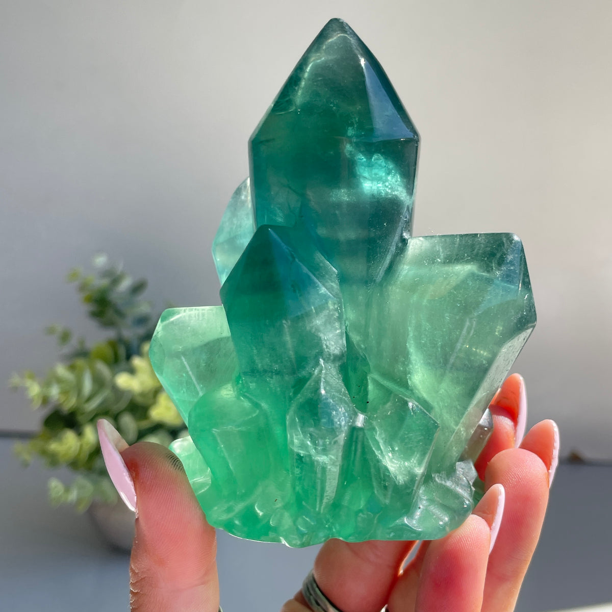 Fluorite Cluster Carving 10.3cm