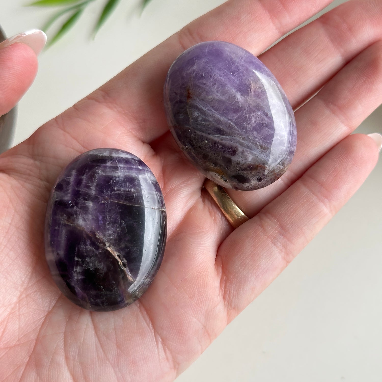 Chevron Amethyst Mini Palmstone