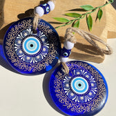 Evil Eye Glass Hanging White