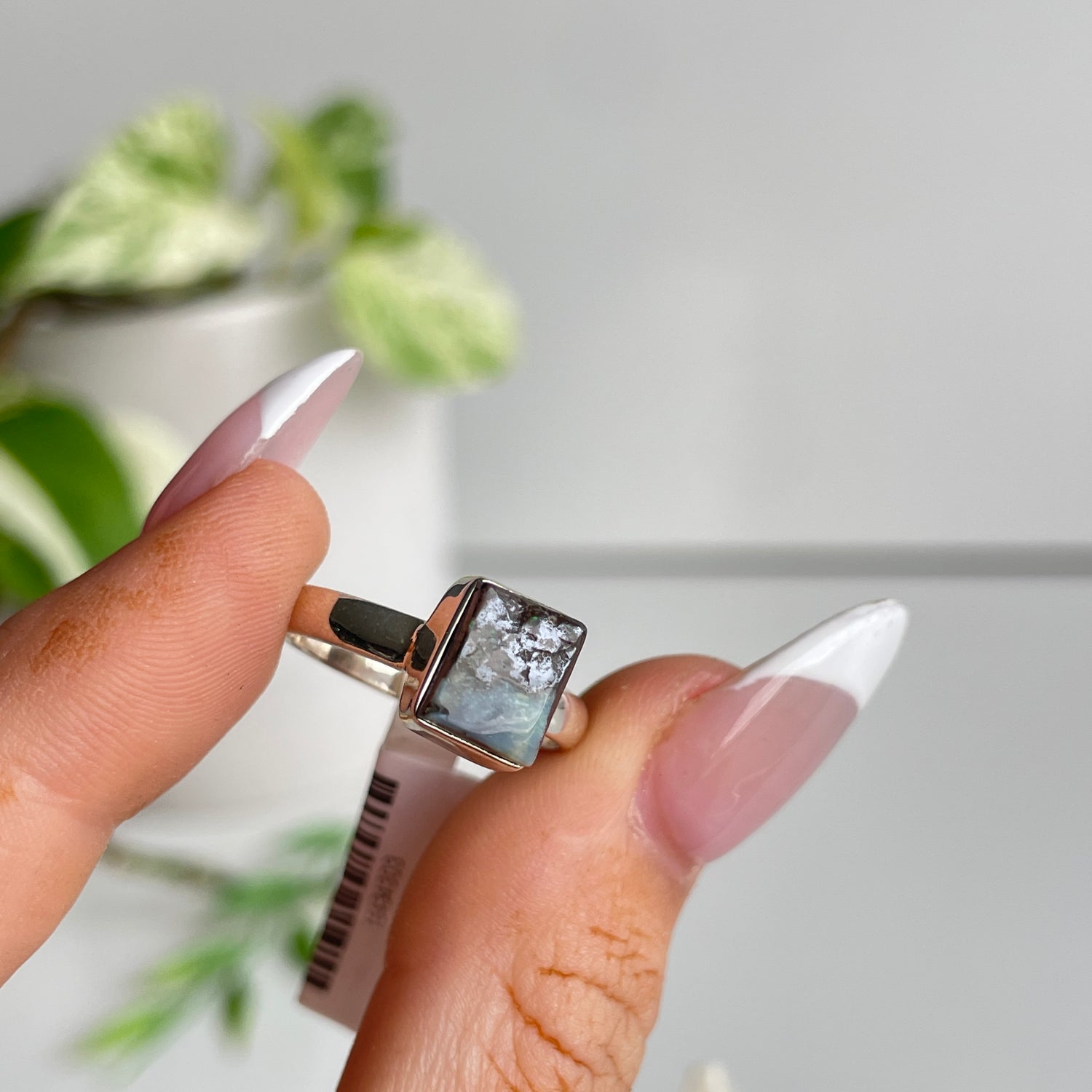 Boulder Opal Rectangle Ring Sz7