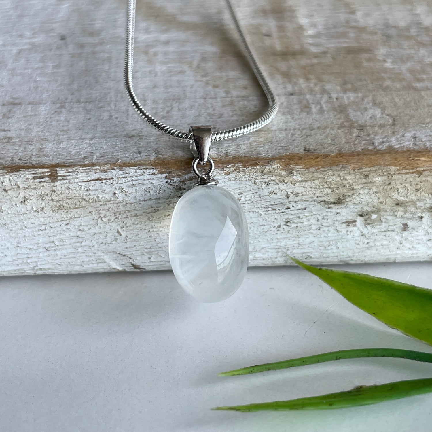Blue Needle Quartz Oval Pendant 007