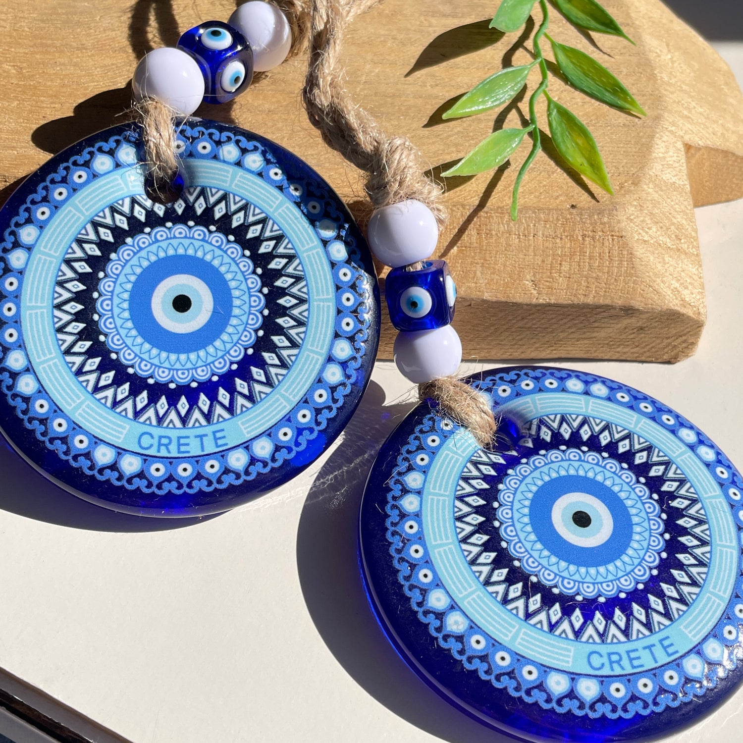 Evil Eye Glass Hanging Light Blue