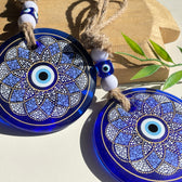 Evil Eye Glass Hanging Mandala