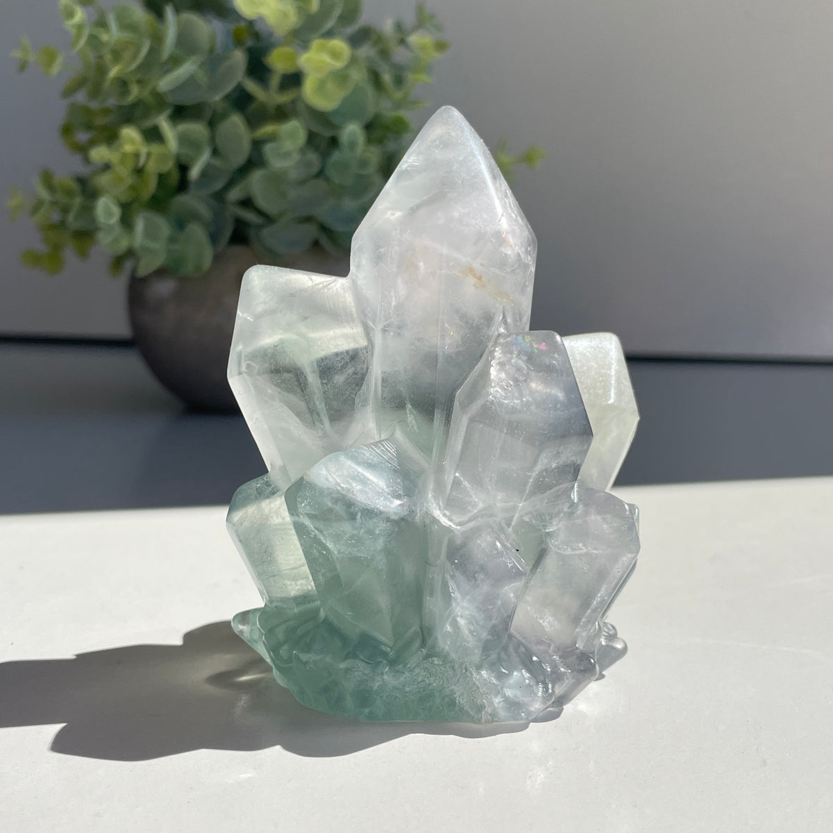 Fluorite Cluster Carving 9.4cm