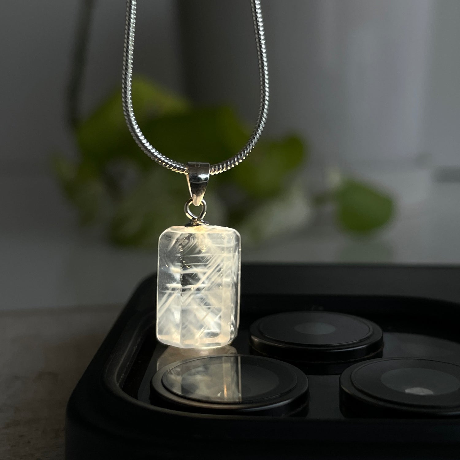 Blue Needle Quartz Pendant 008
