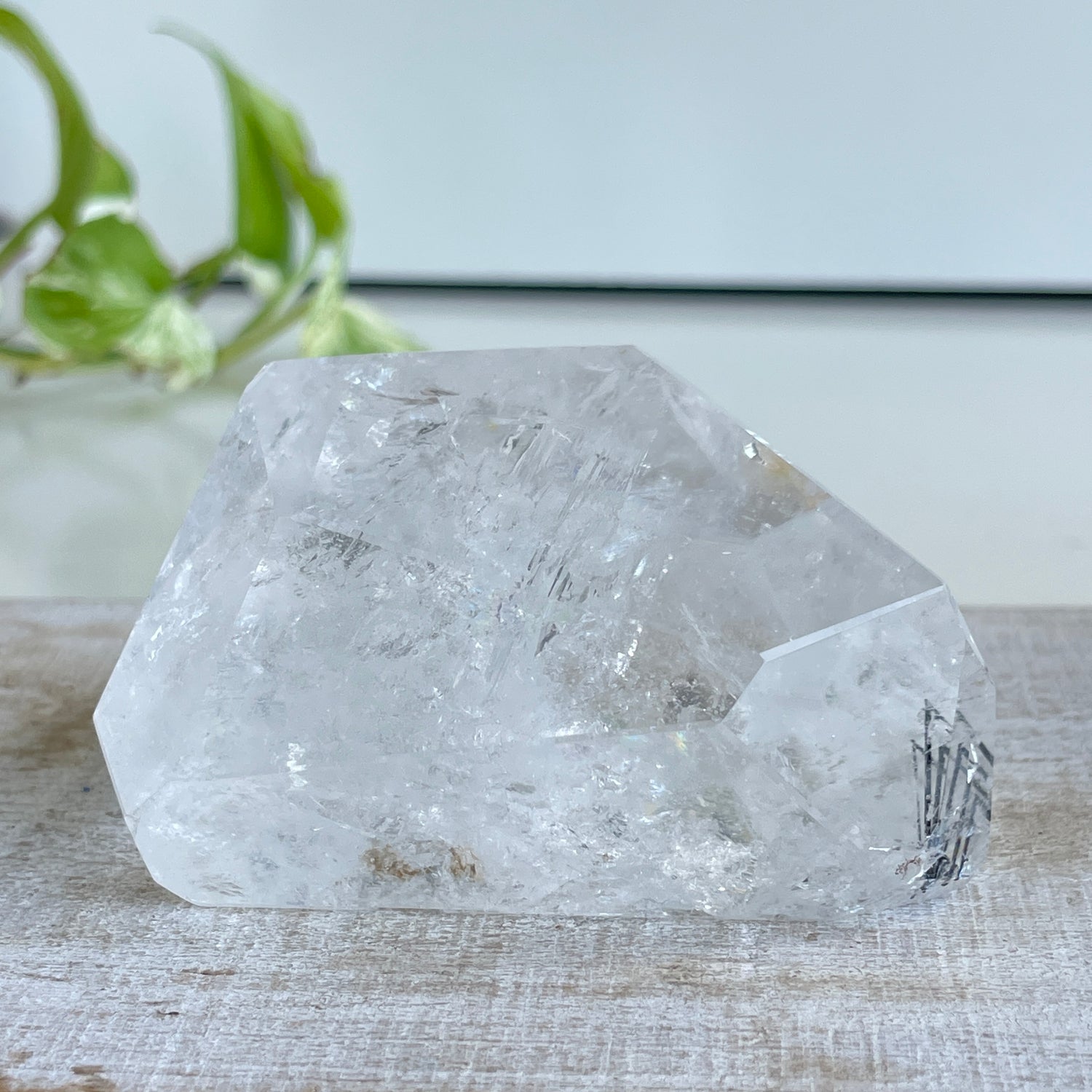 Brazilian Clear Quartz W/Black Rutlie Freeform 250g