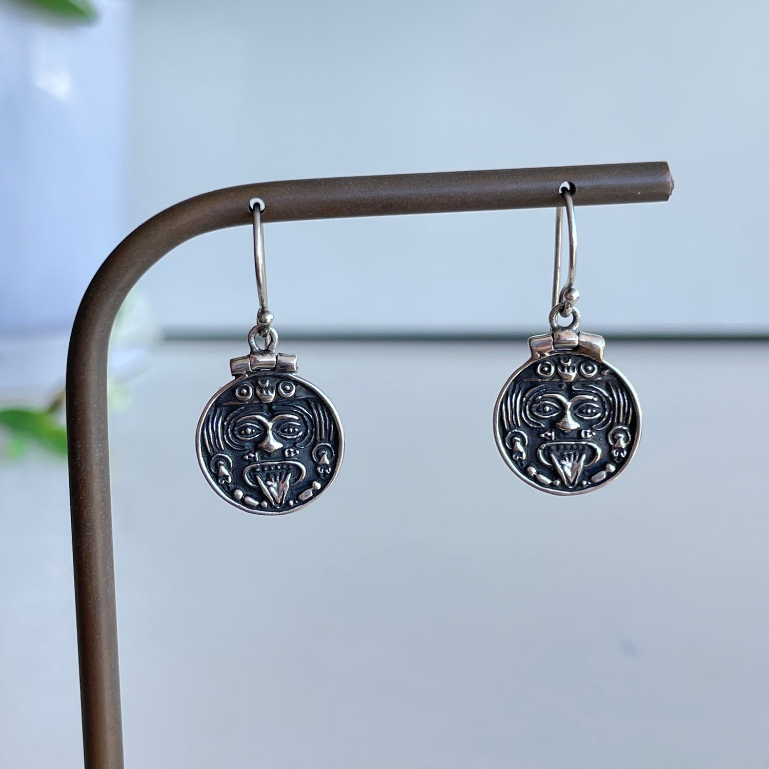 Aztec Sun Face Earrings