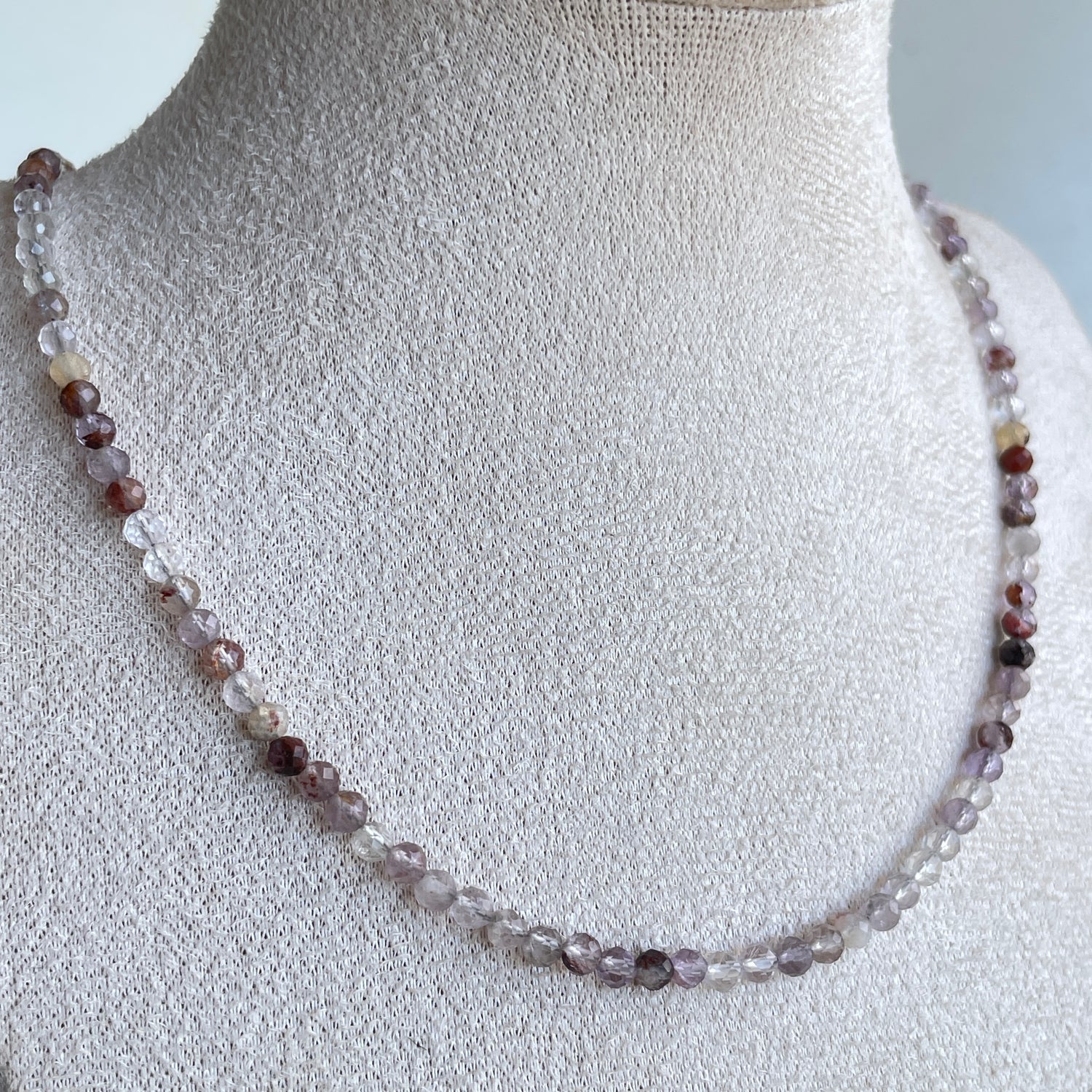 Mixed Quartz Faceted Necklace 3mm
