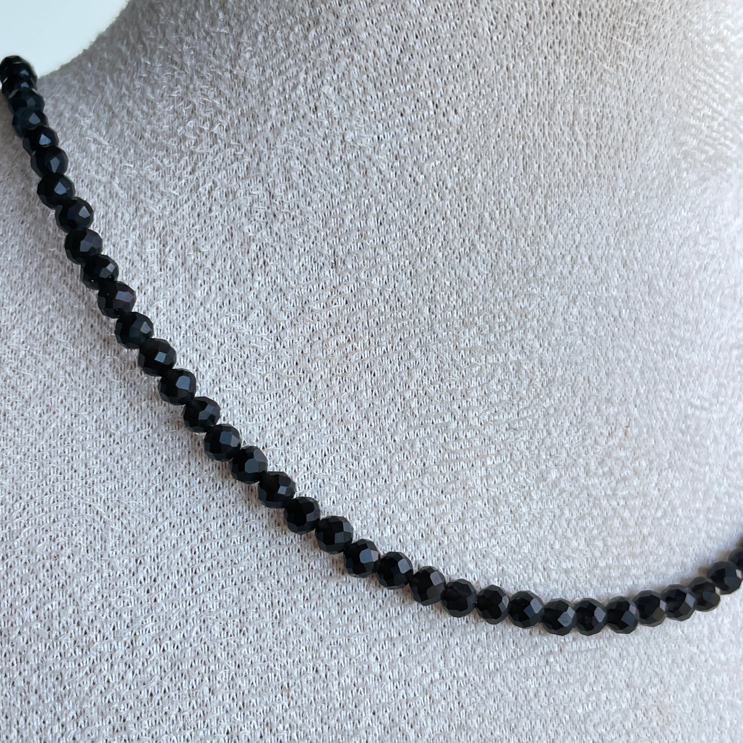 Goldsheen Obsidian Faceted Necklace 3mm