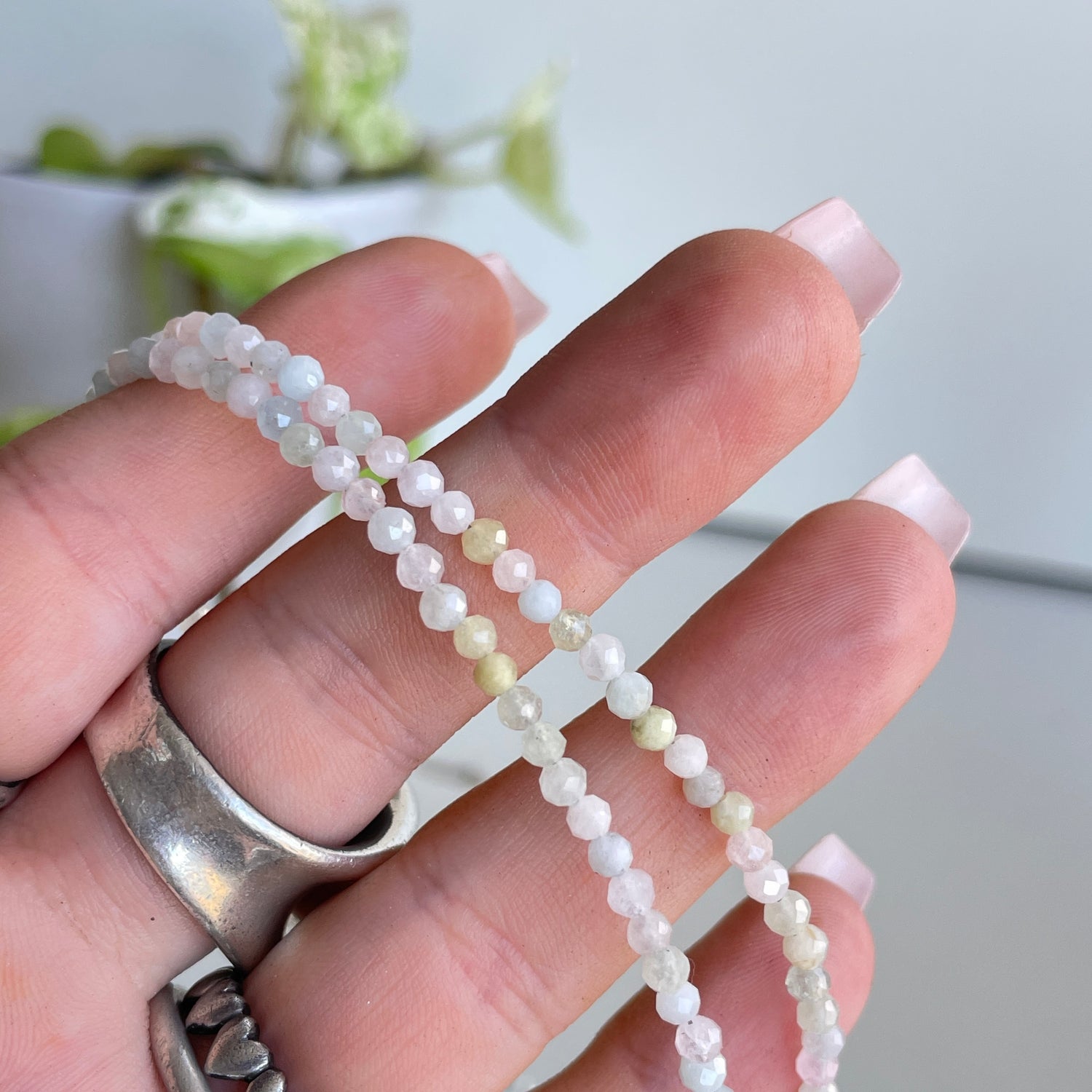 Morganite Faceted Necklace 3mm