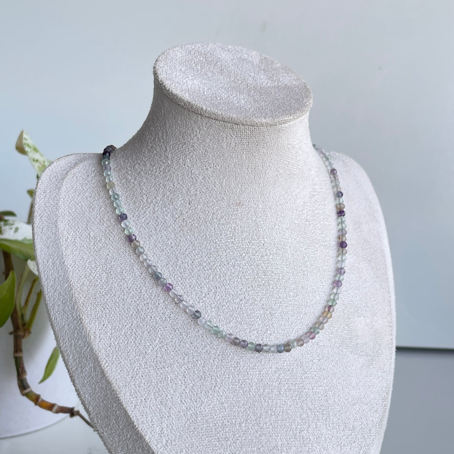 Fluorite Faceted Necklace 3mm