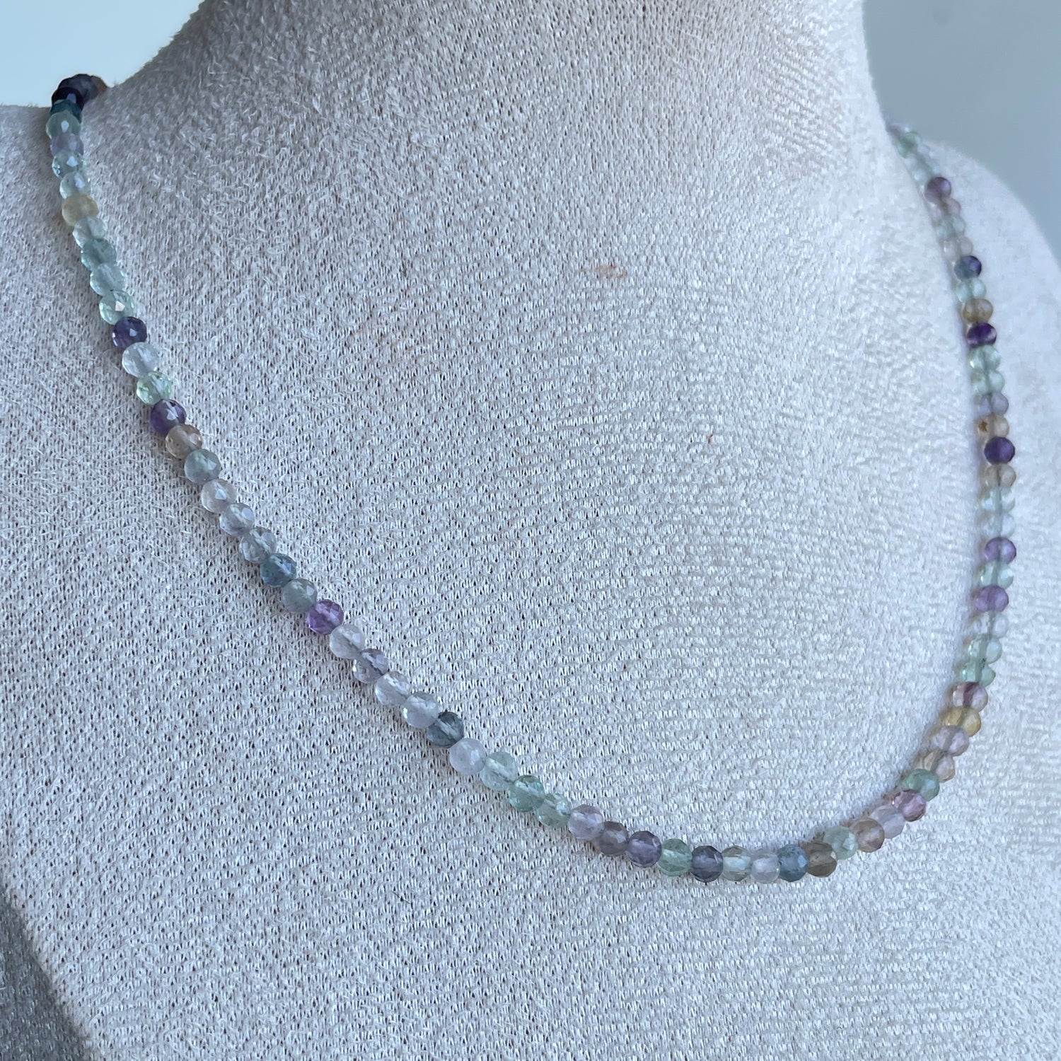 Fluorite Faceted Necklace 3mm