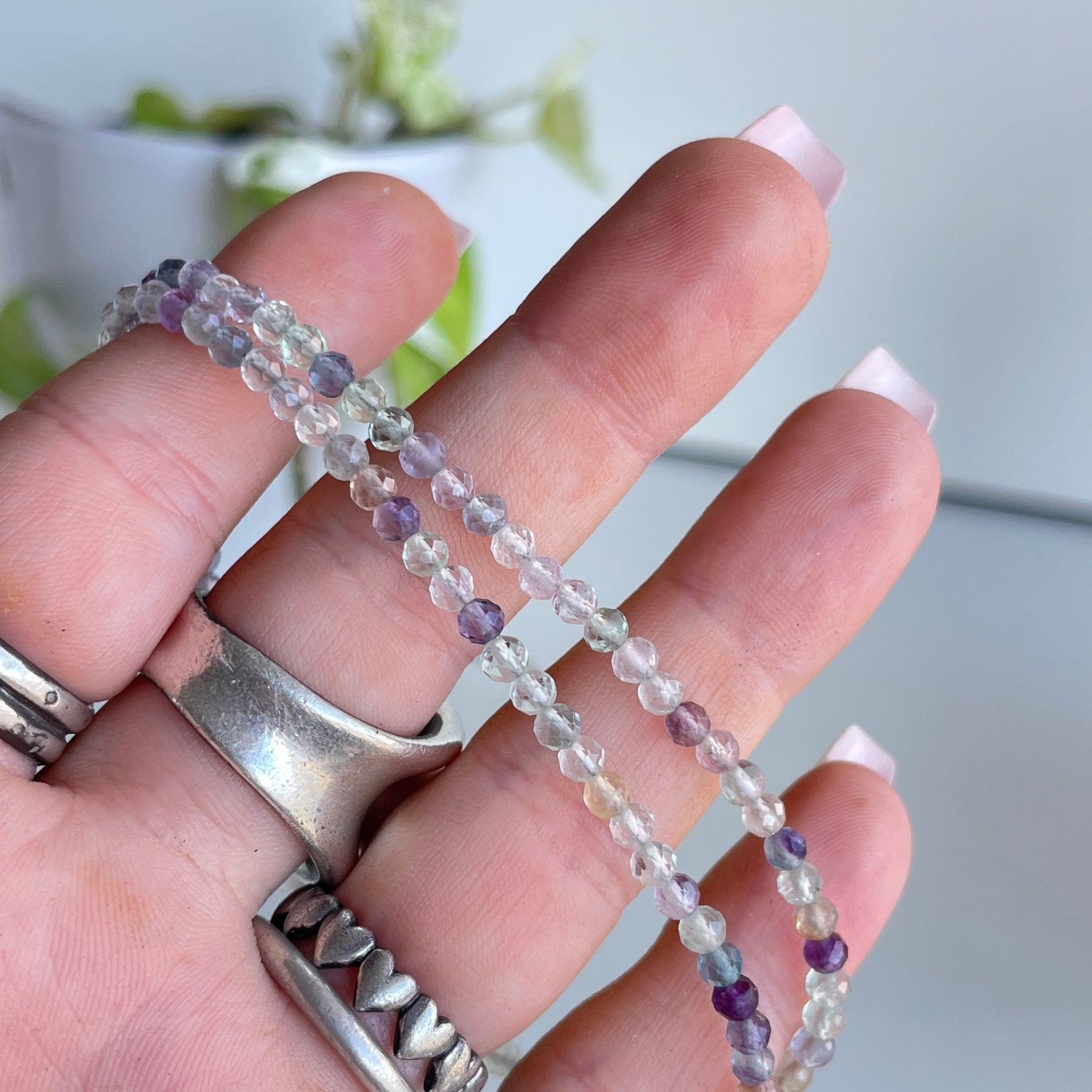 Fluorite Faceted Necklace 3mm