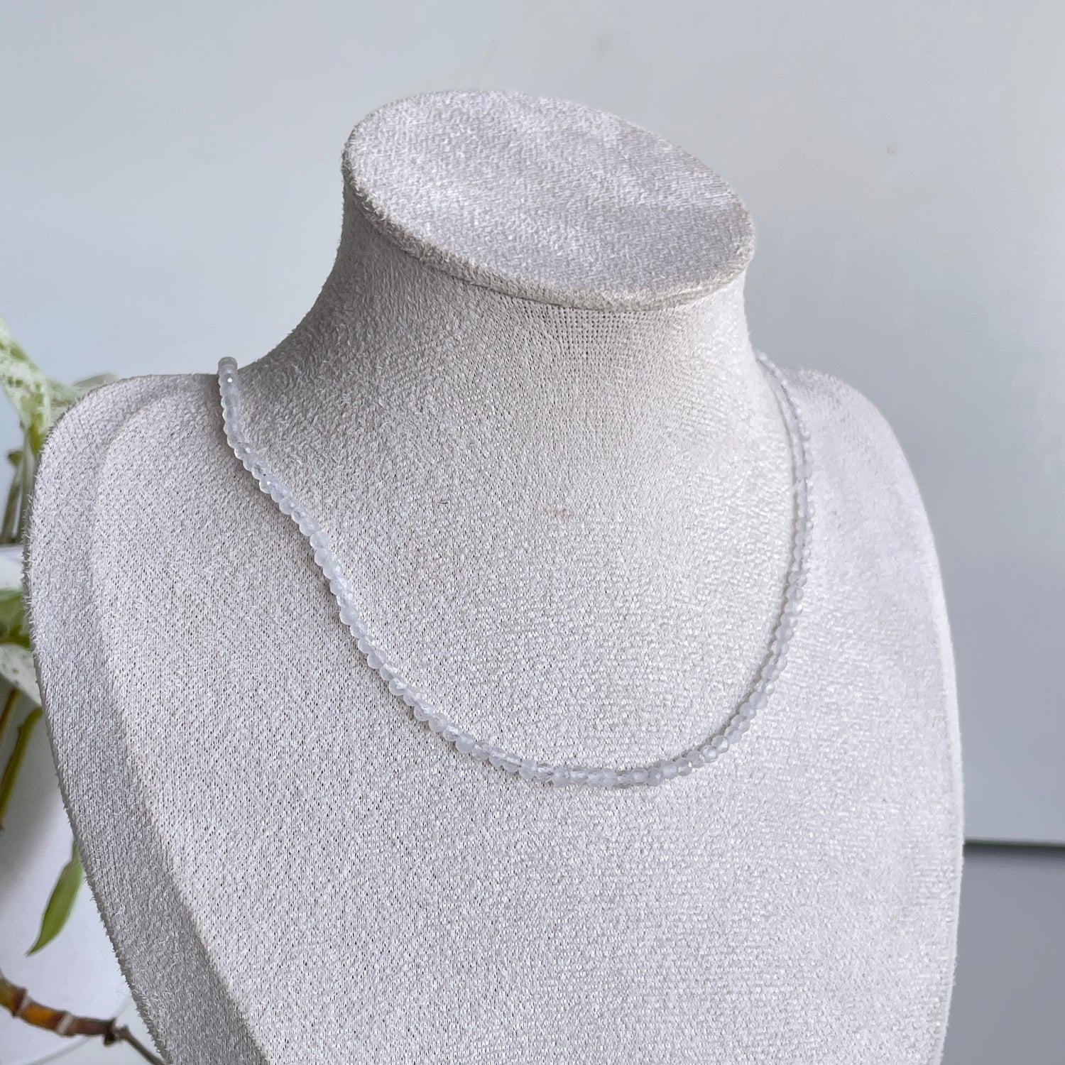 Moonstone Faceted Necklace 3mm