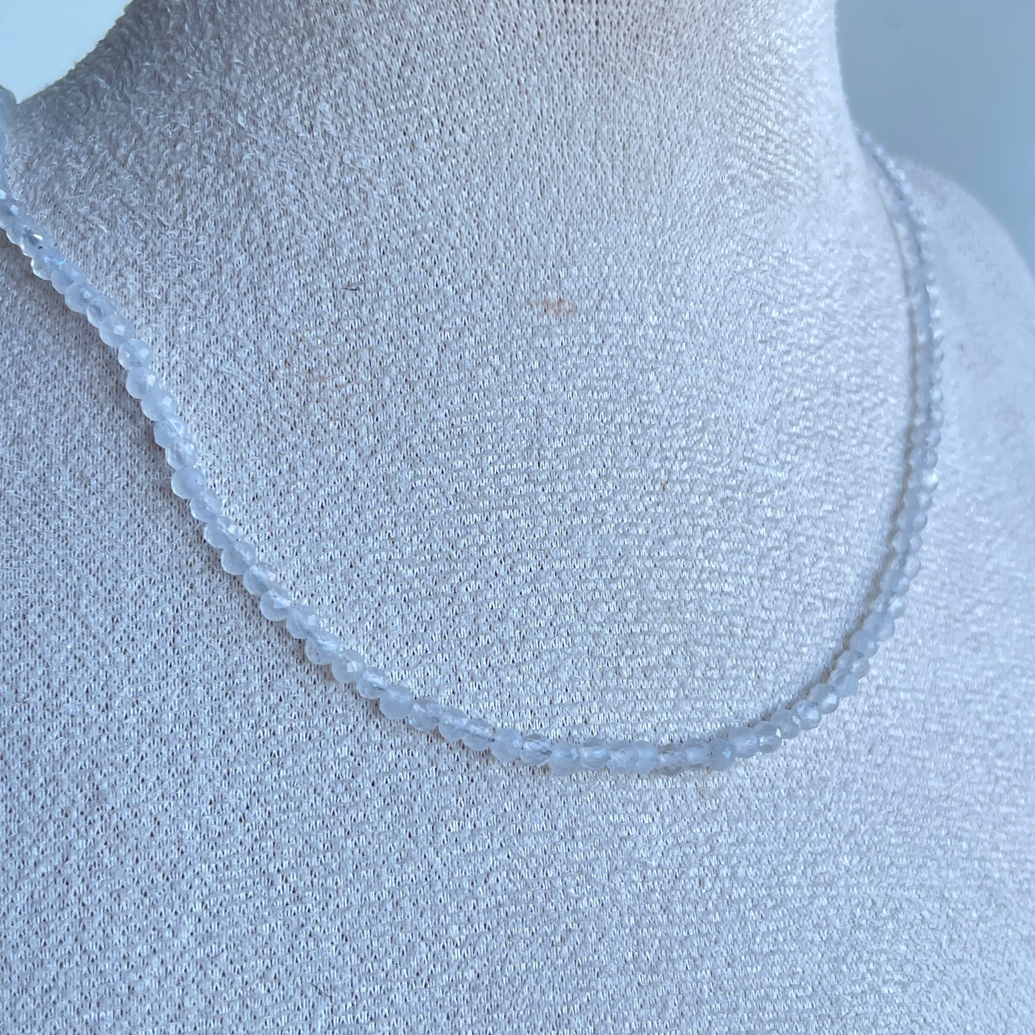 Moonstone Faceted Necklace 3mm