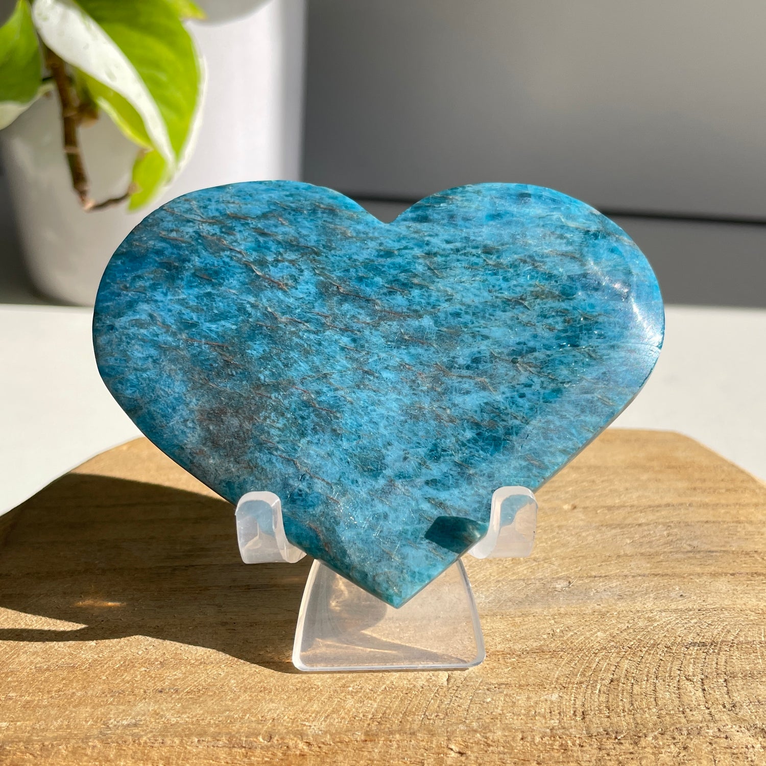 Blue Apatite Heart 9.5cm