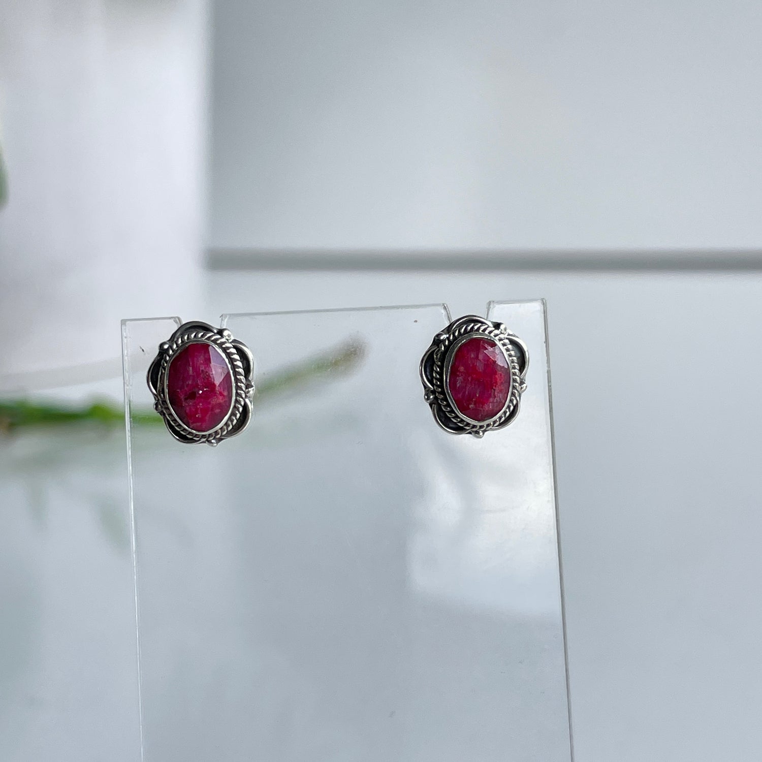 Ruby Oval Studs