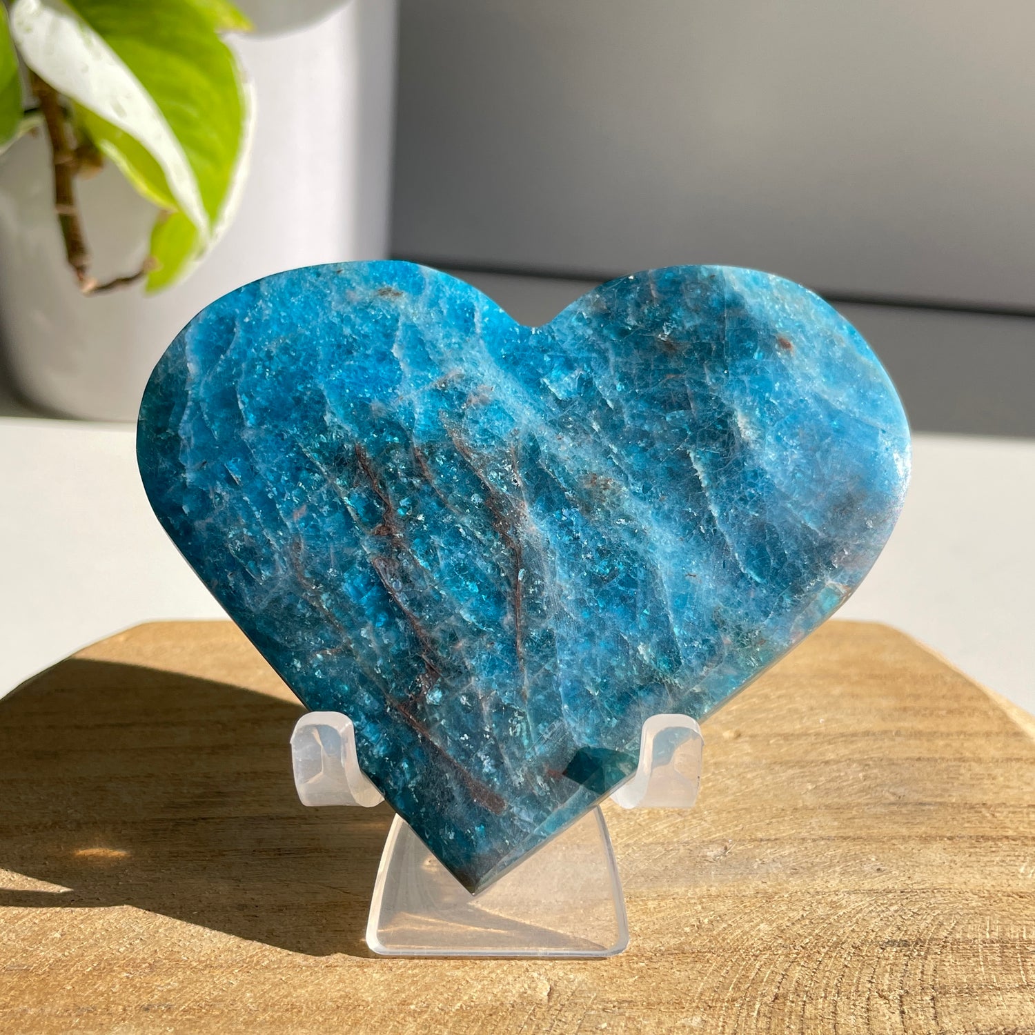 Blue Apatite Heart 9.5cm