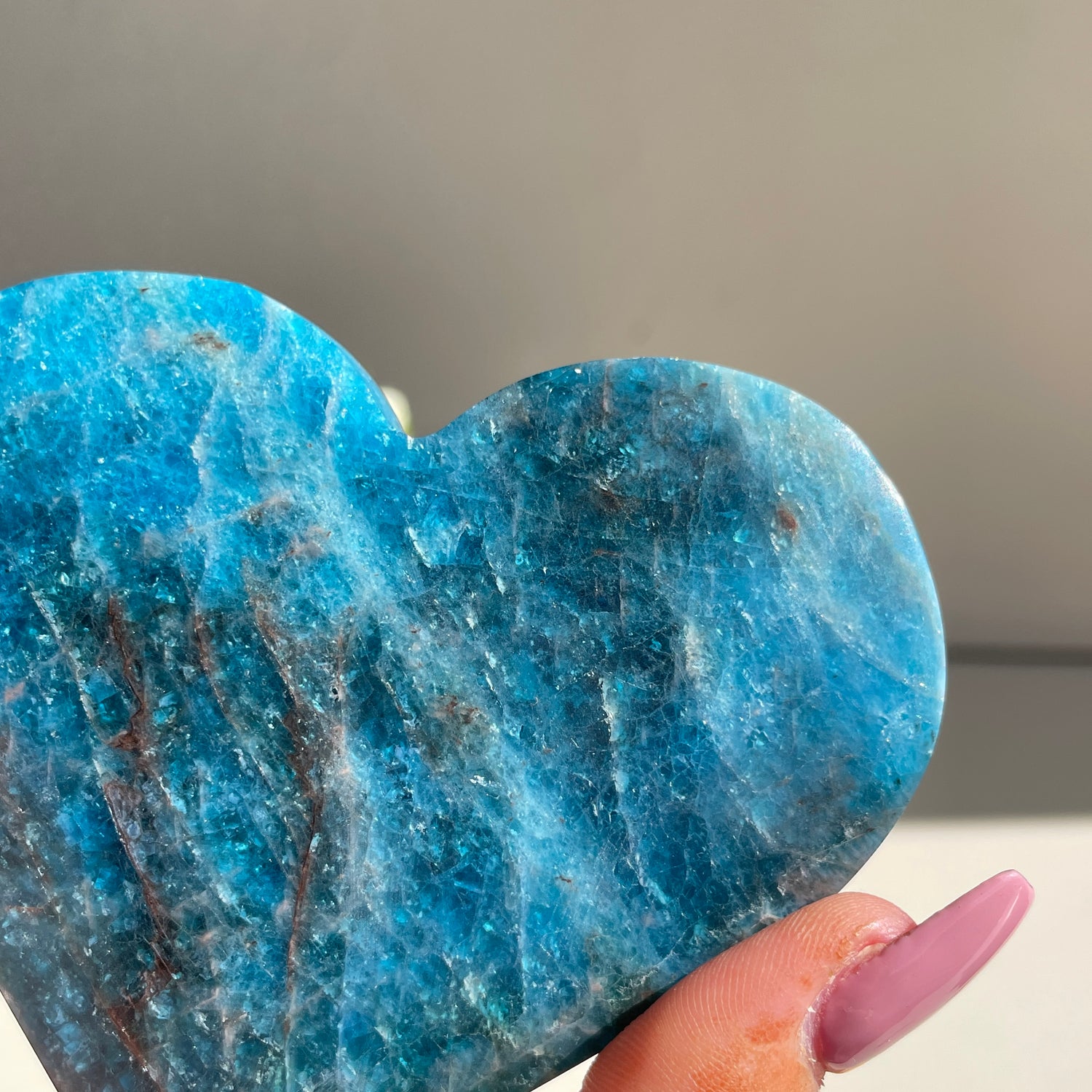 Blue Apatite Heart 9.5cm