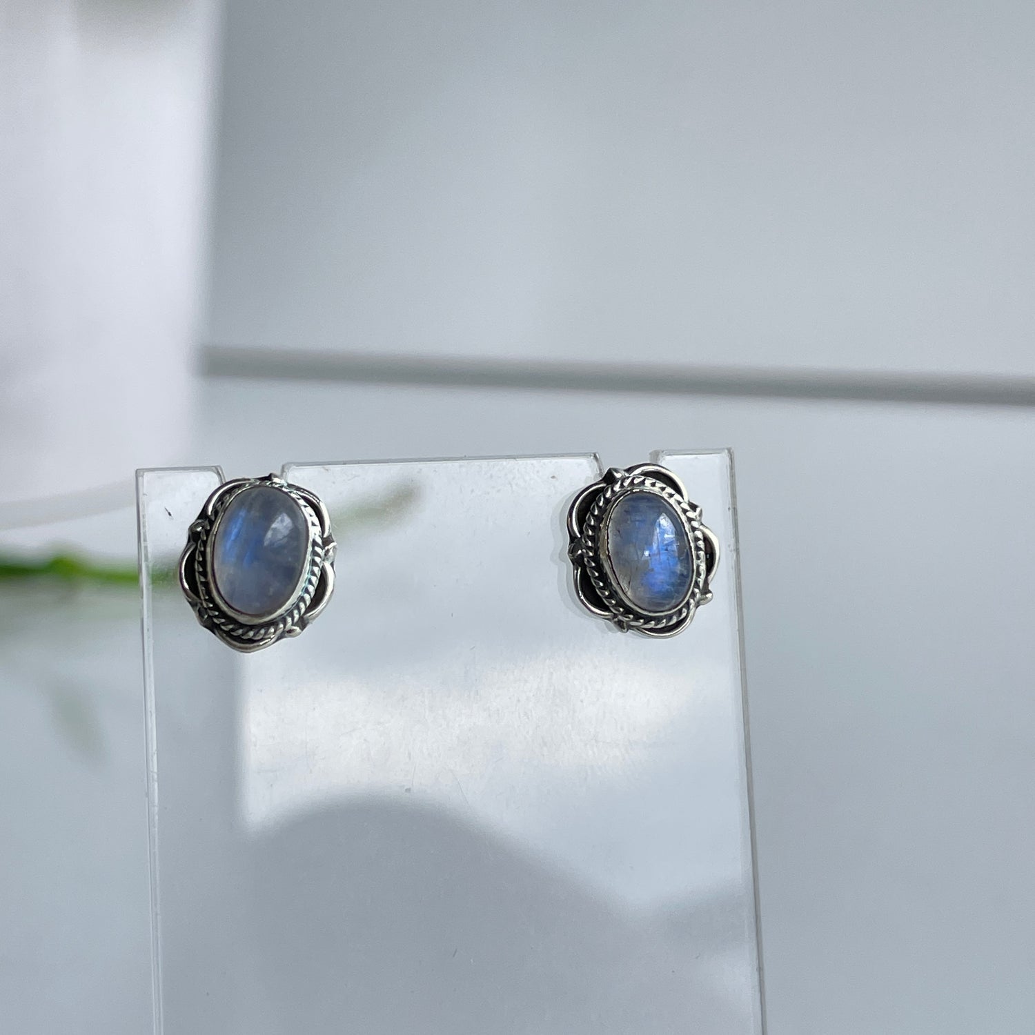 Moonstone Oval Studs 01
