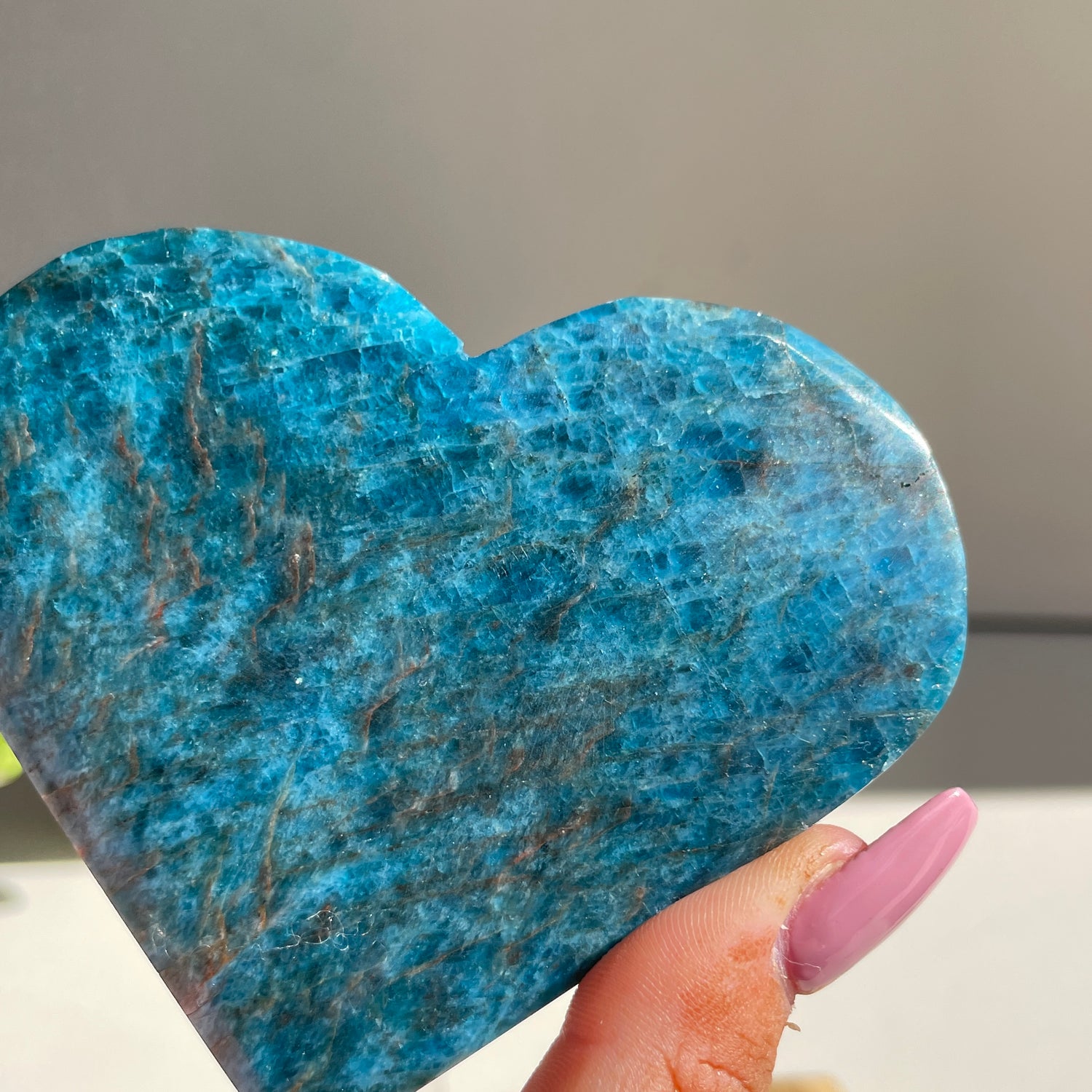 Blue Apatite Heart 9.2cm
