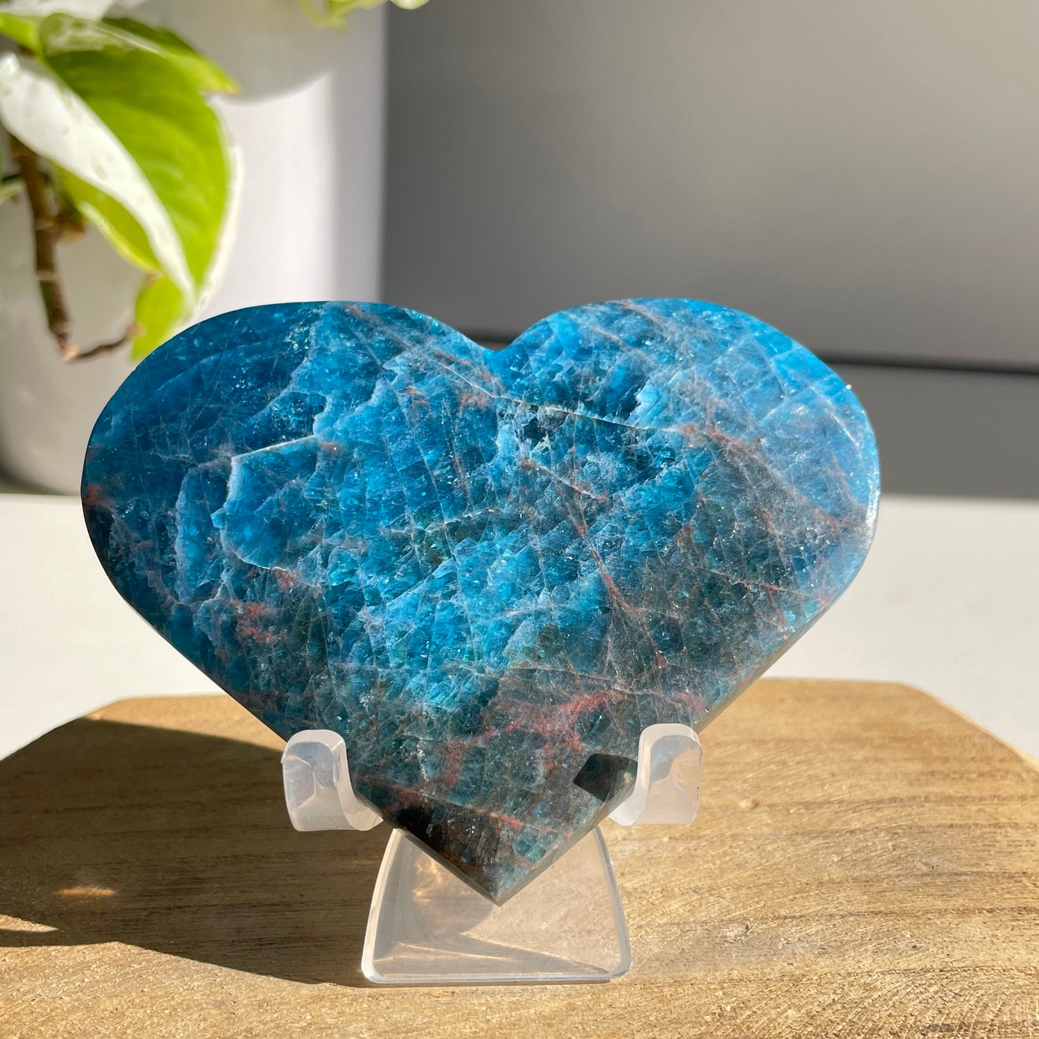 Blue Apatite Heart 9.6cm