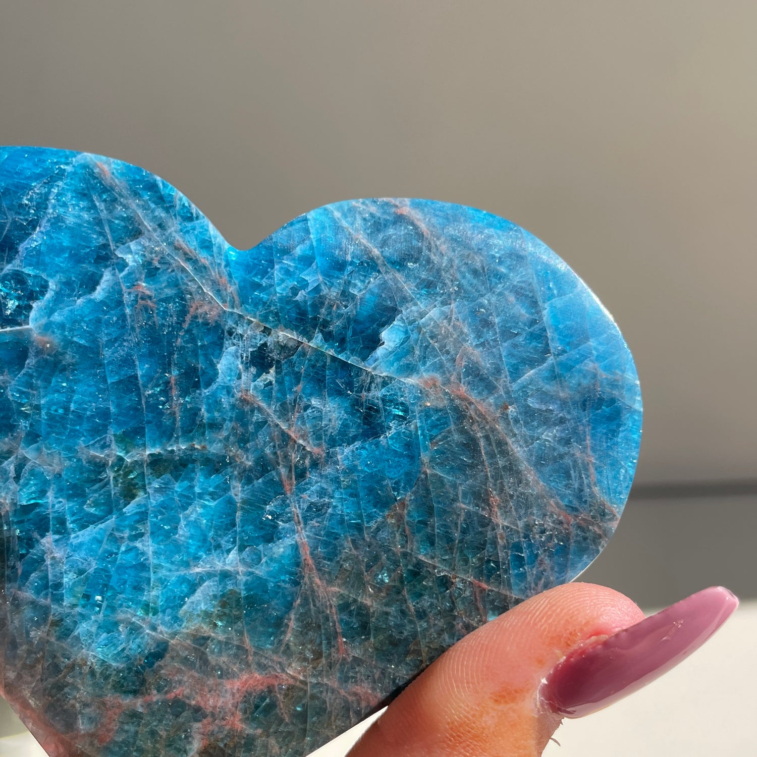 Blue Apatite Heart 9.6cm