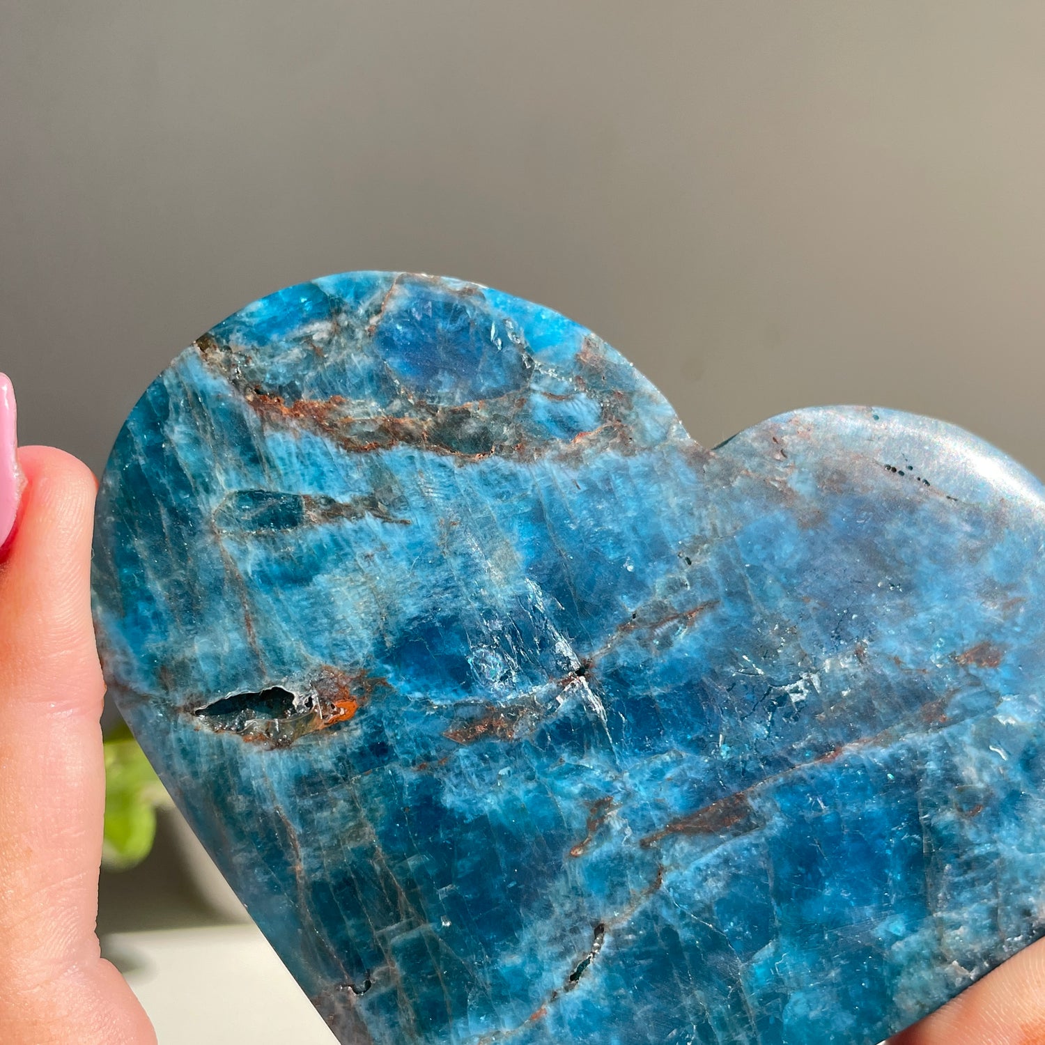 Blue Apatite Heart 10.1cm
