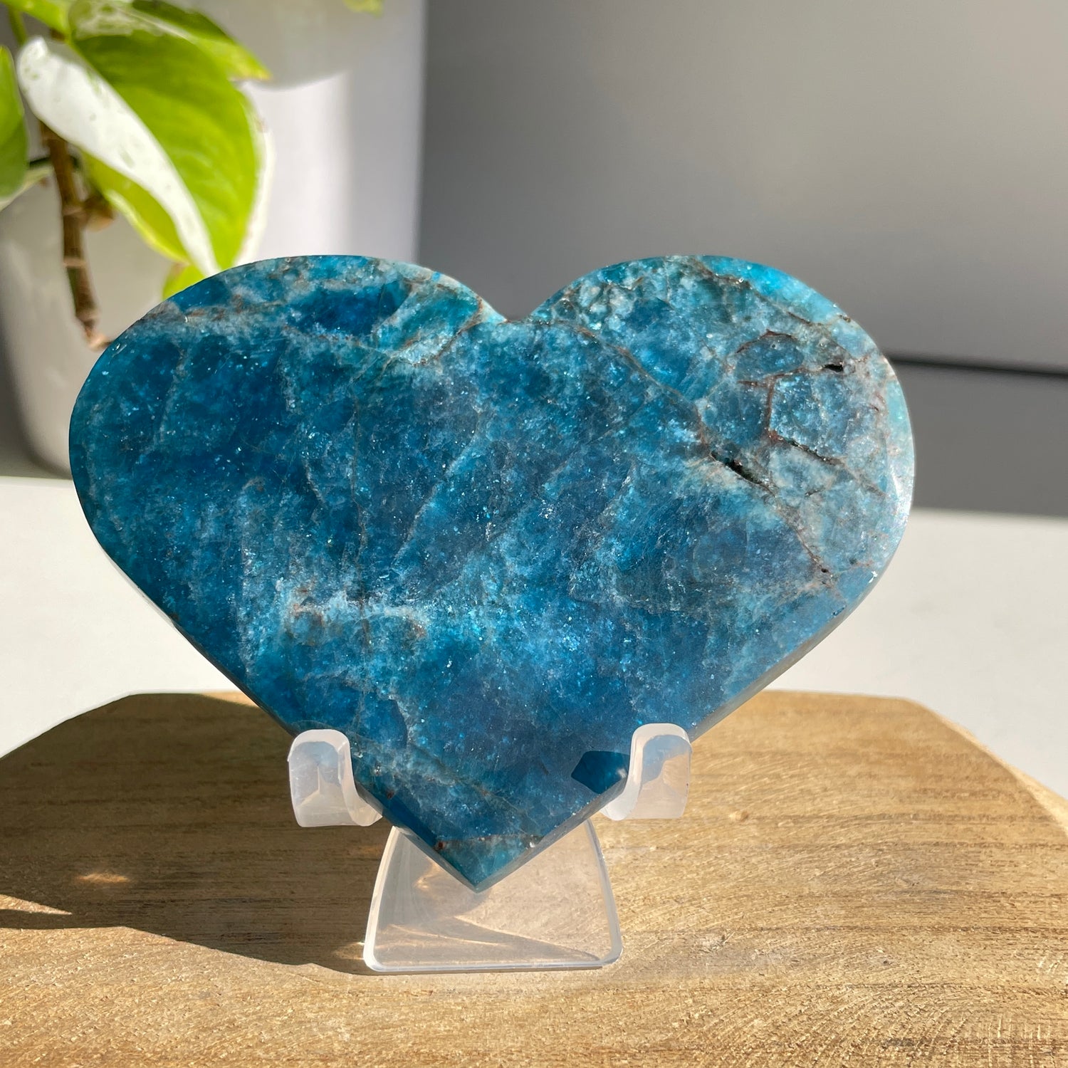 Blue Apatite Heart 10.6cm