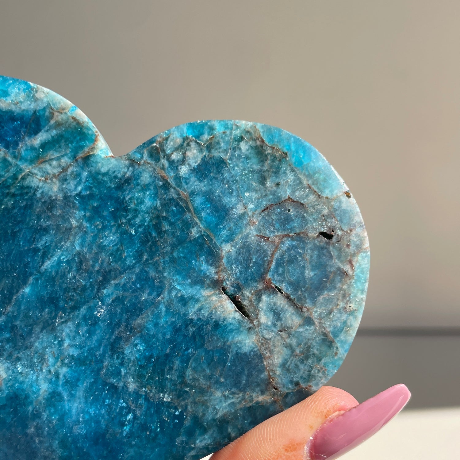 Blue Apatite Heart 10.6cm