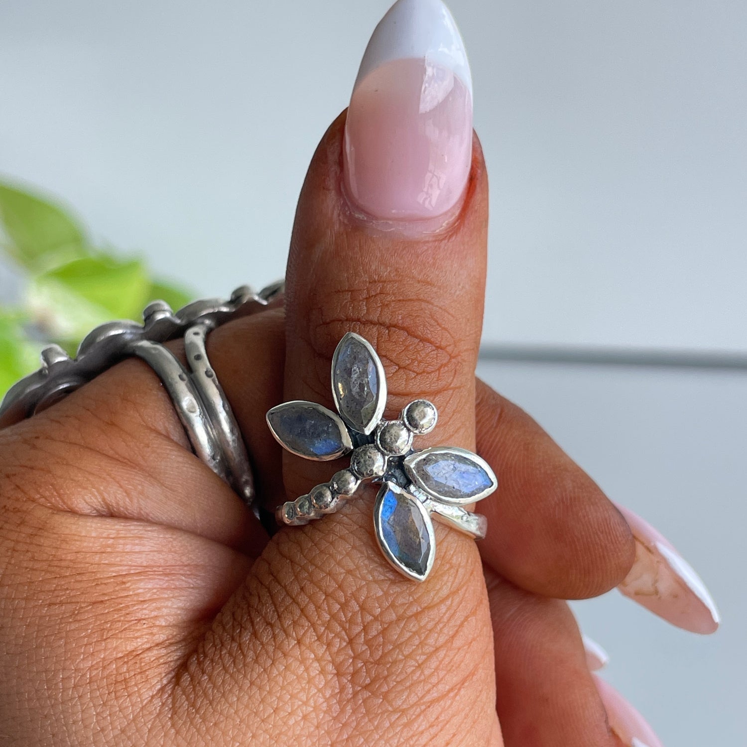 Labradorite Dragonfly Ring