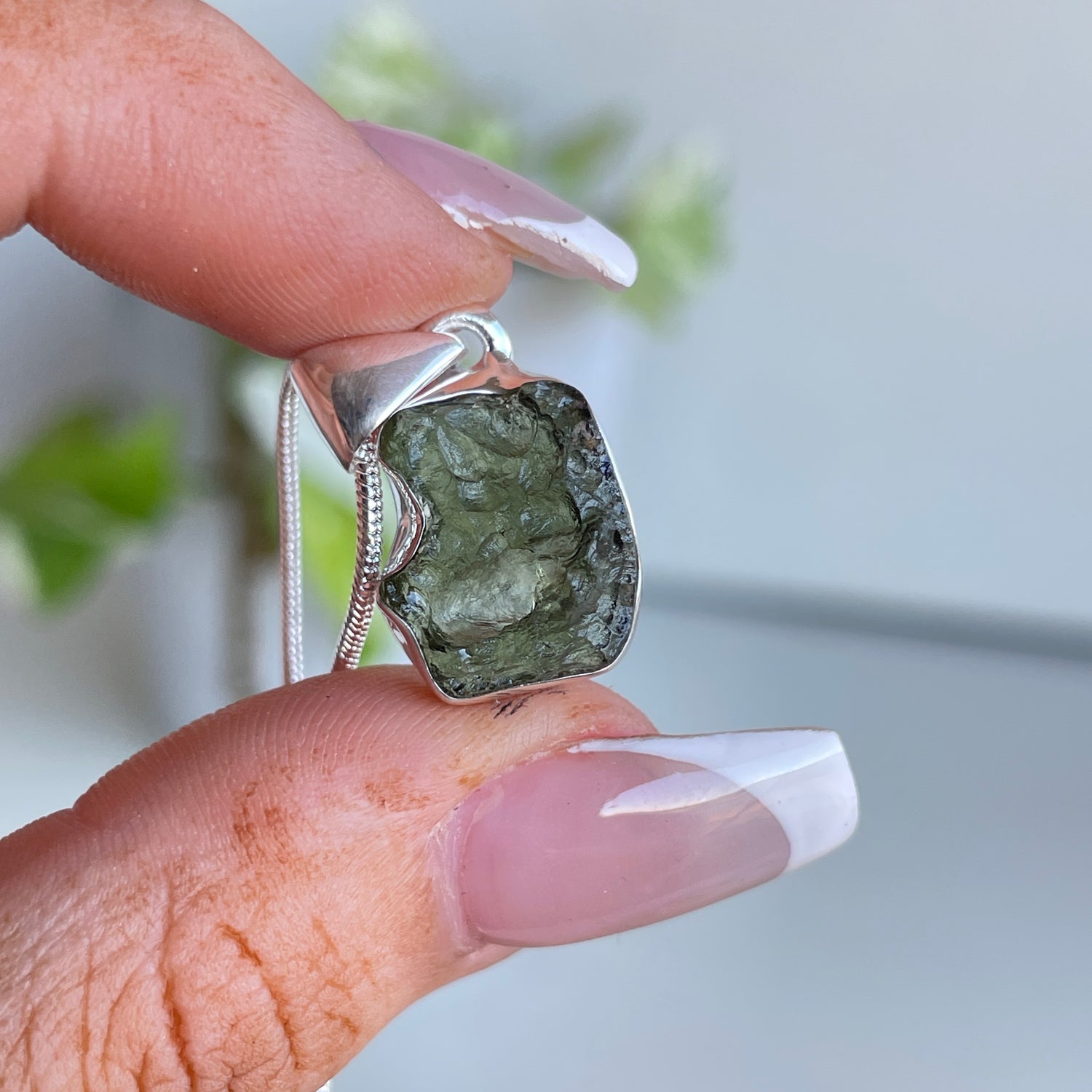 Moldavite Freeform Pendant