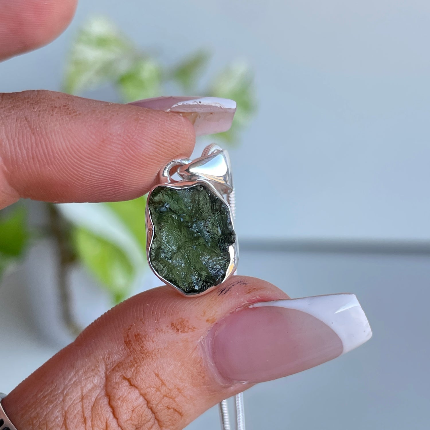 Moldavite Freeform Pendant