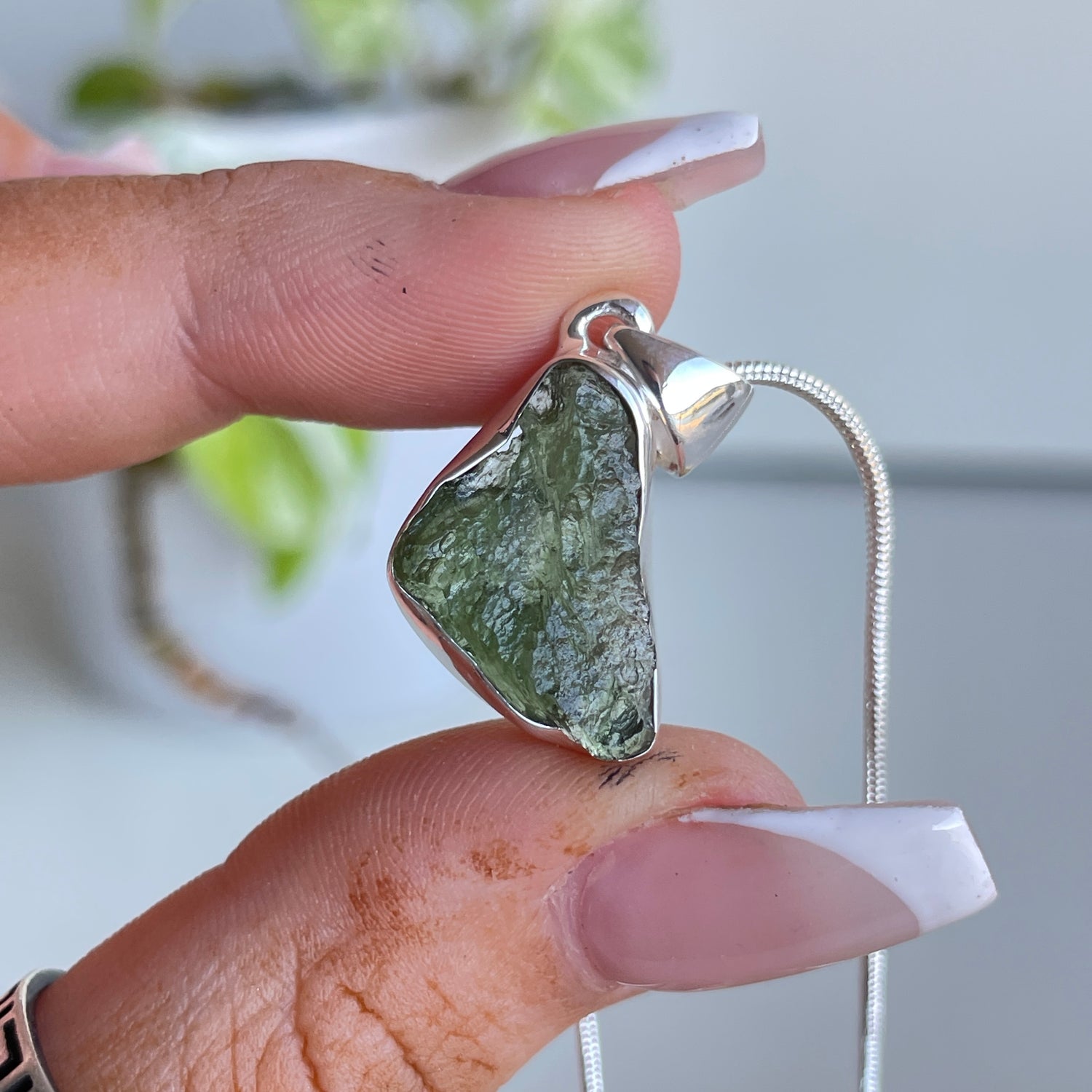 Moldavite Freeform Pendant