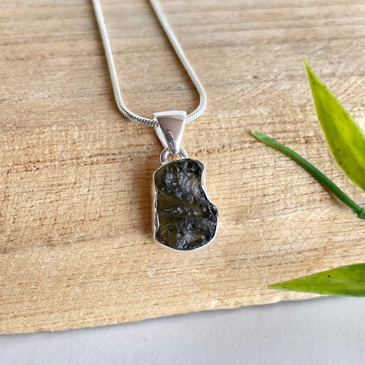 Moldavite Freeform Pendant