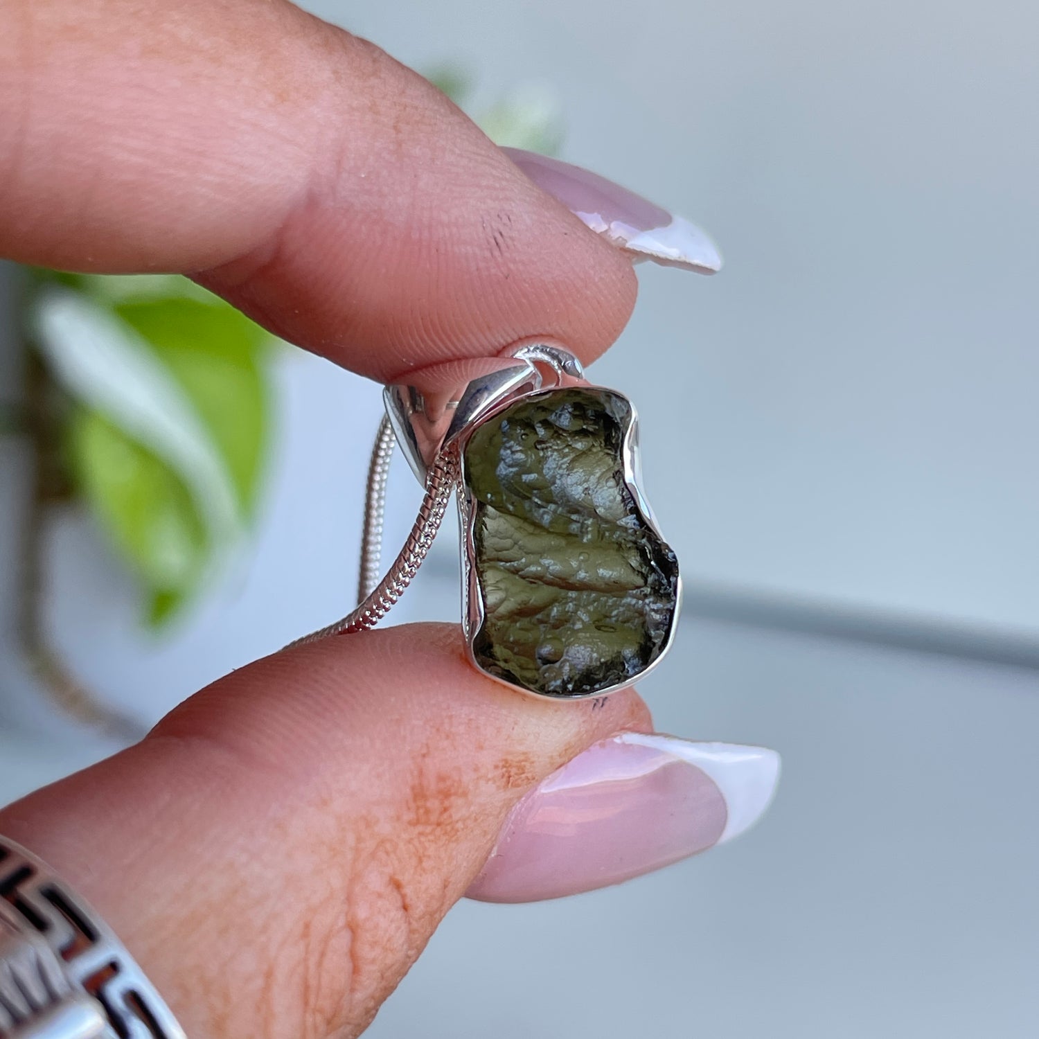 Moldavite Freeform Pendant
