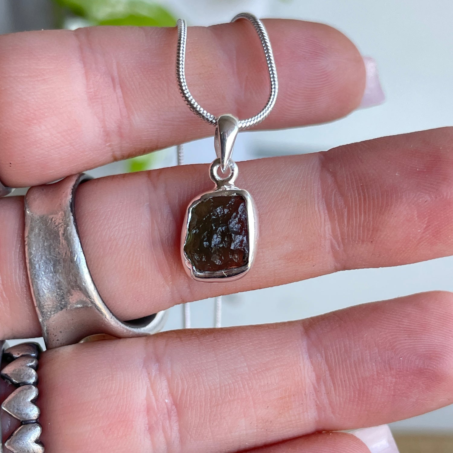 Moldavite Freeform Pendant