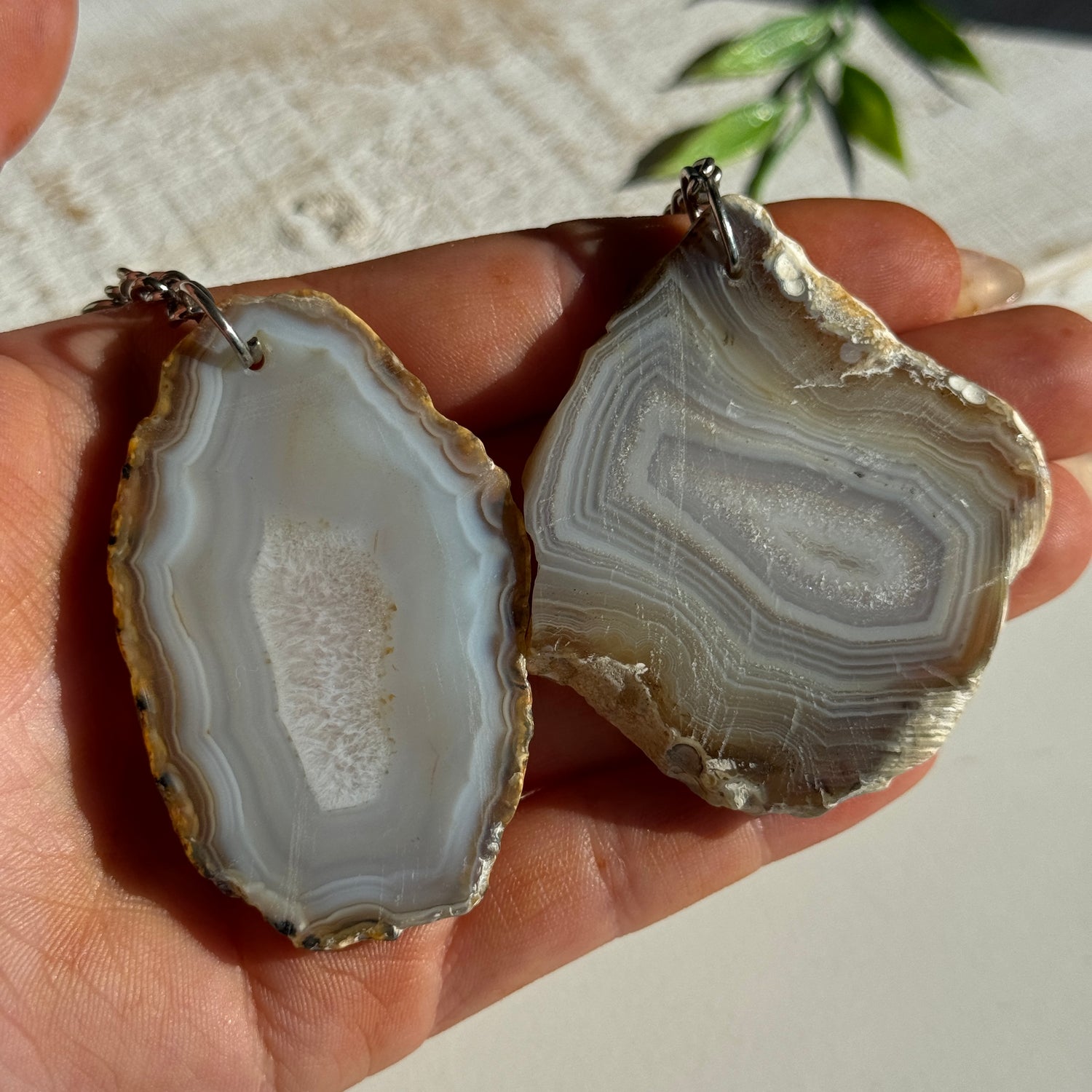 Agate Slice Keychain