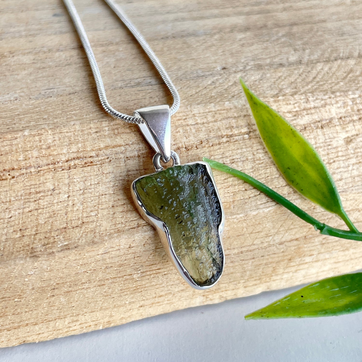 Moldavite Freeform Pendant