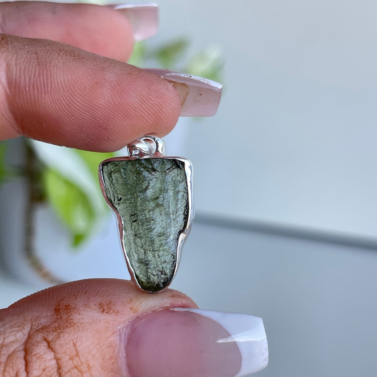 Moldavite Freeform Pendant