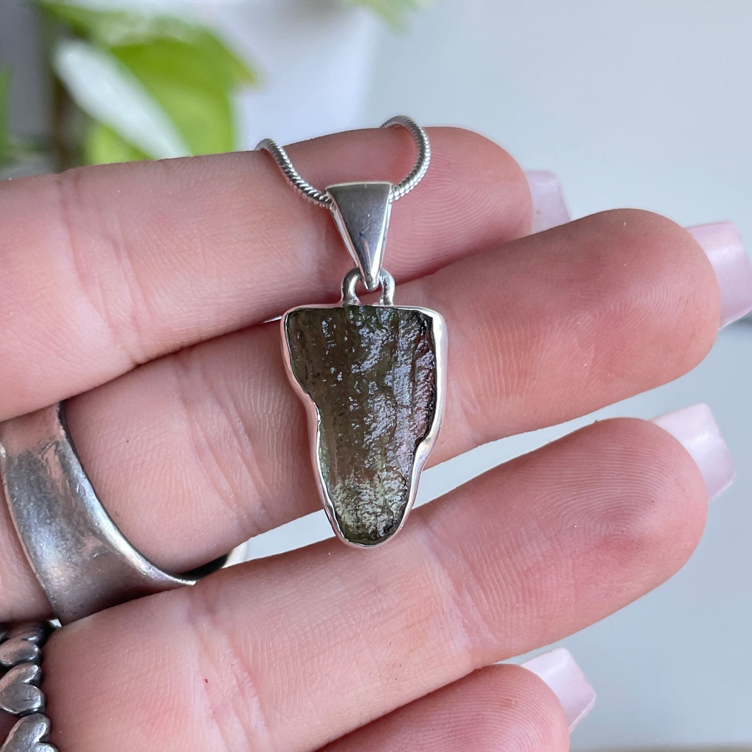 Moldavite Freeform Pendant
