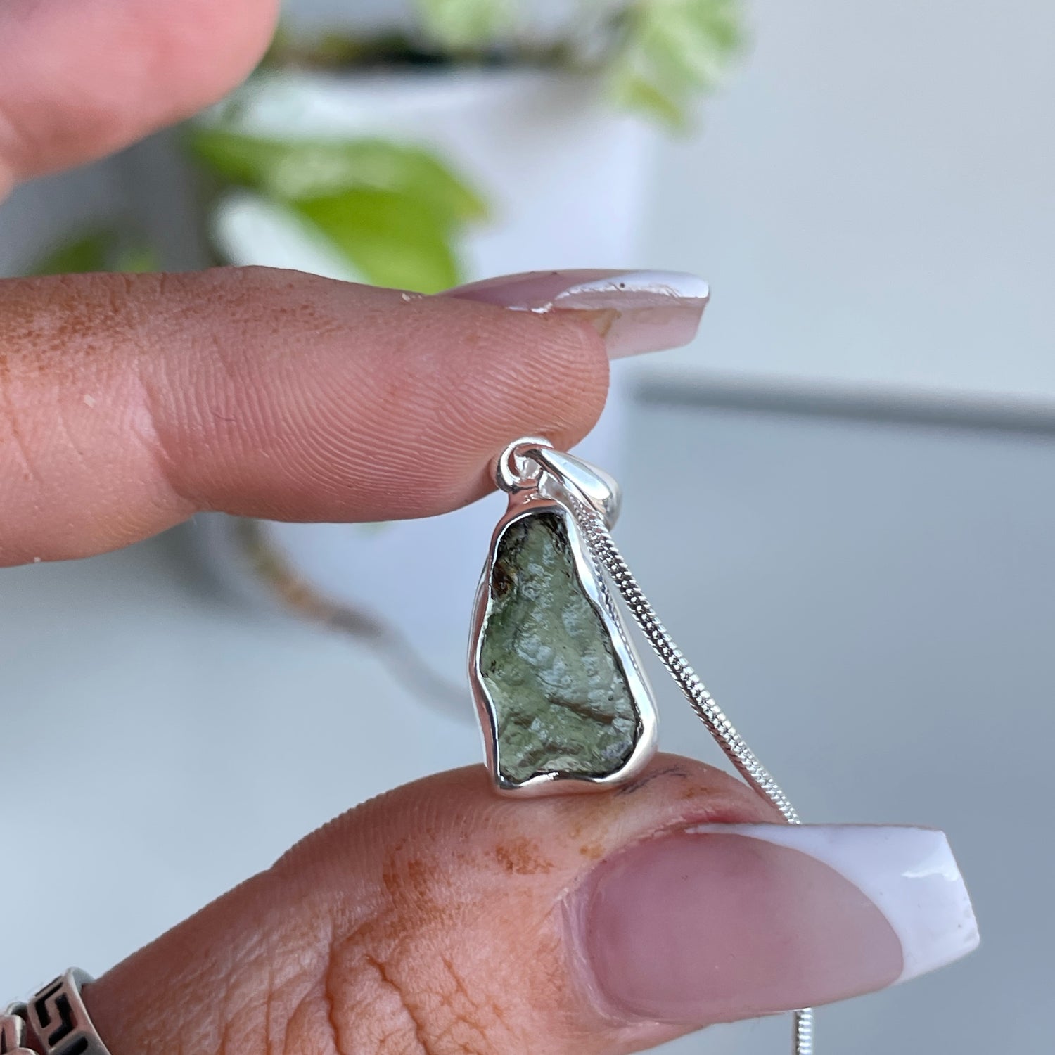 Moldavite Freeform Pendant