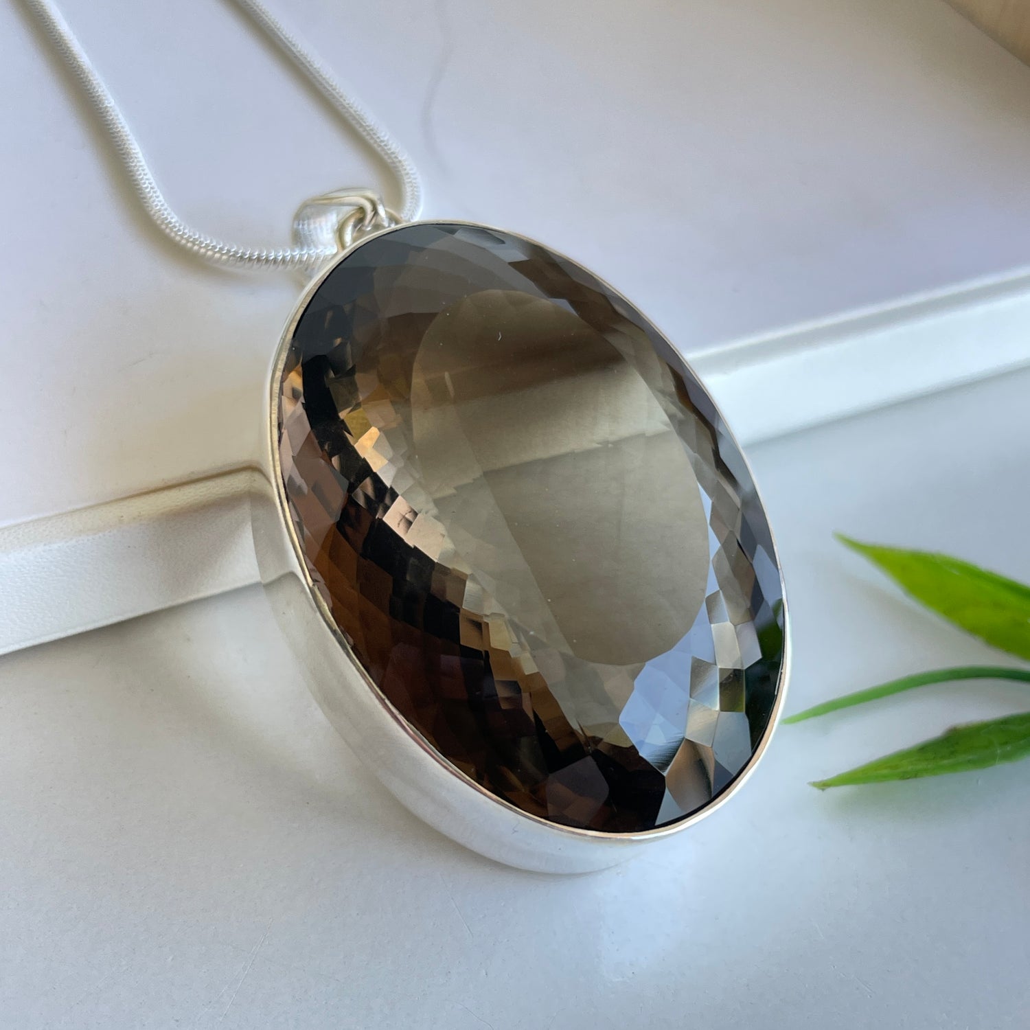 Smoky Quartz Oval Pendant