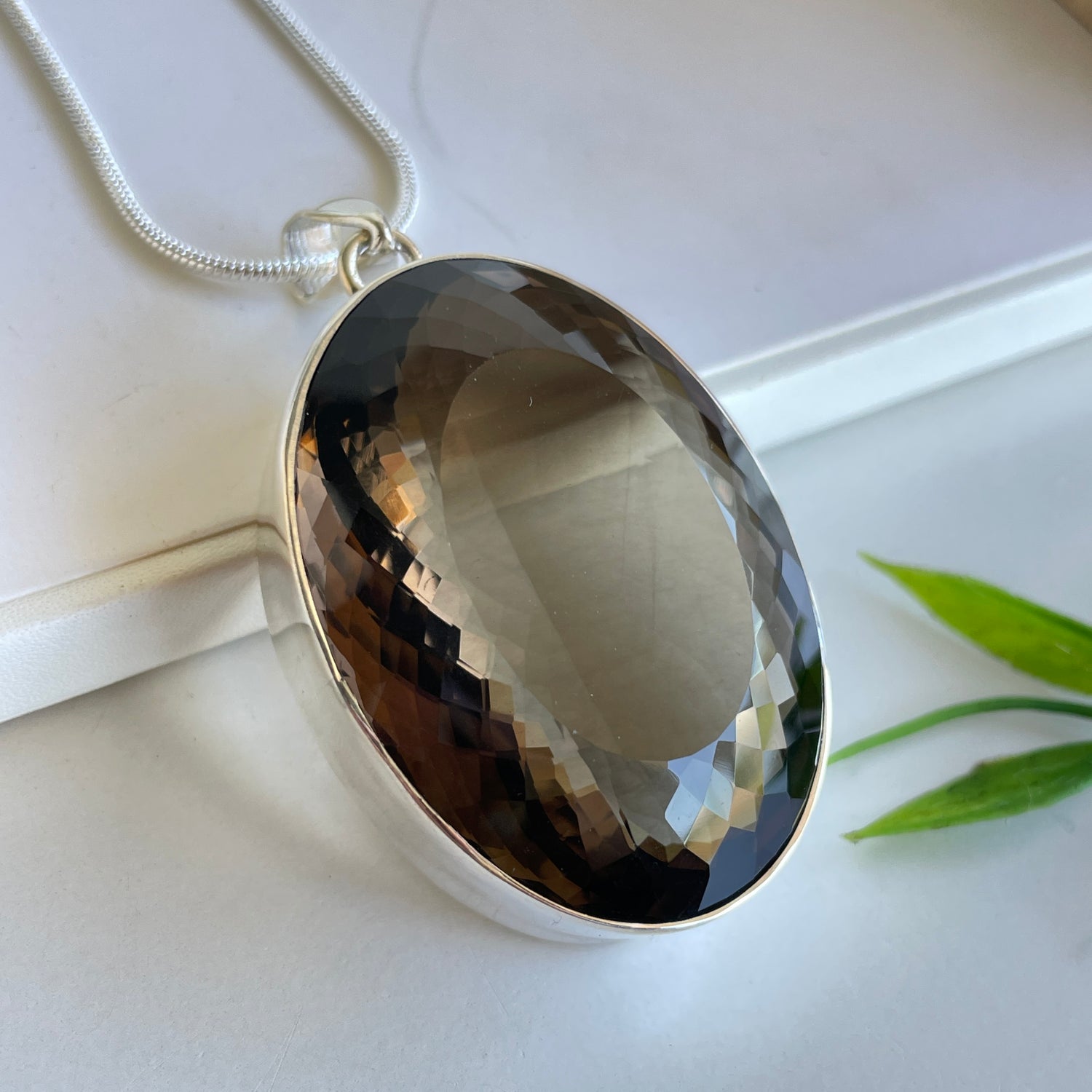 Smoky Quartz Oval Pendant