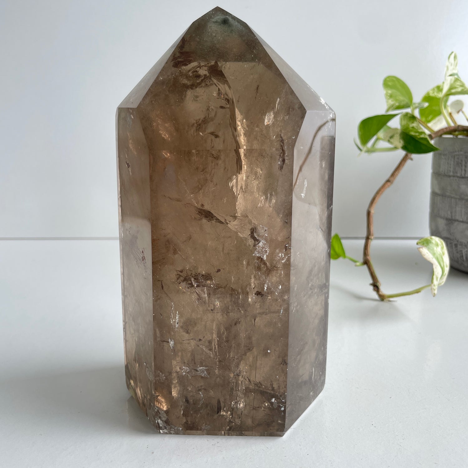 Smoky Quartz Generator With Rutile And Phantoms