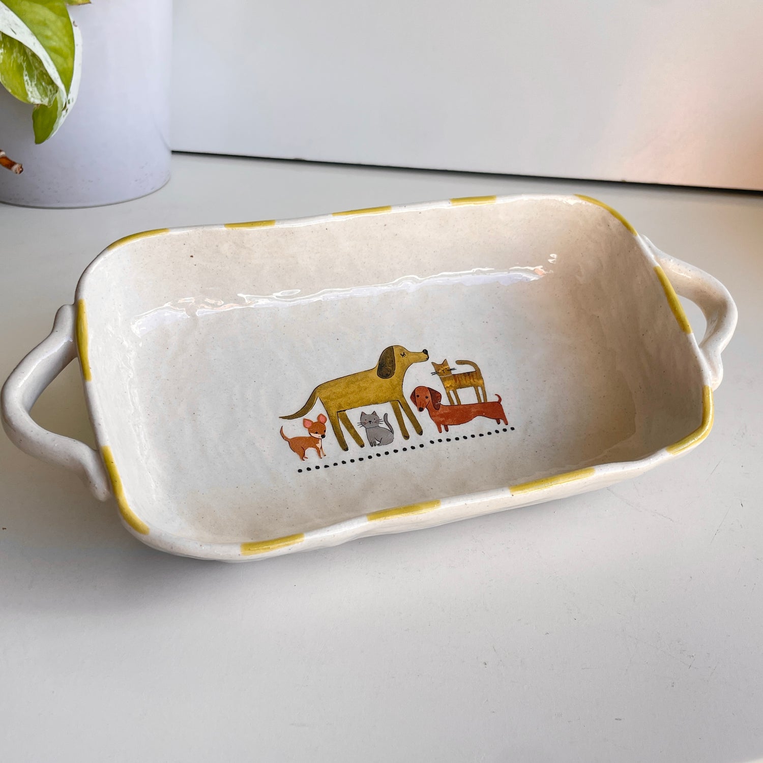 Stoneware Mini Dog Cat Baking Dish KTT000267