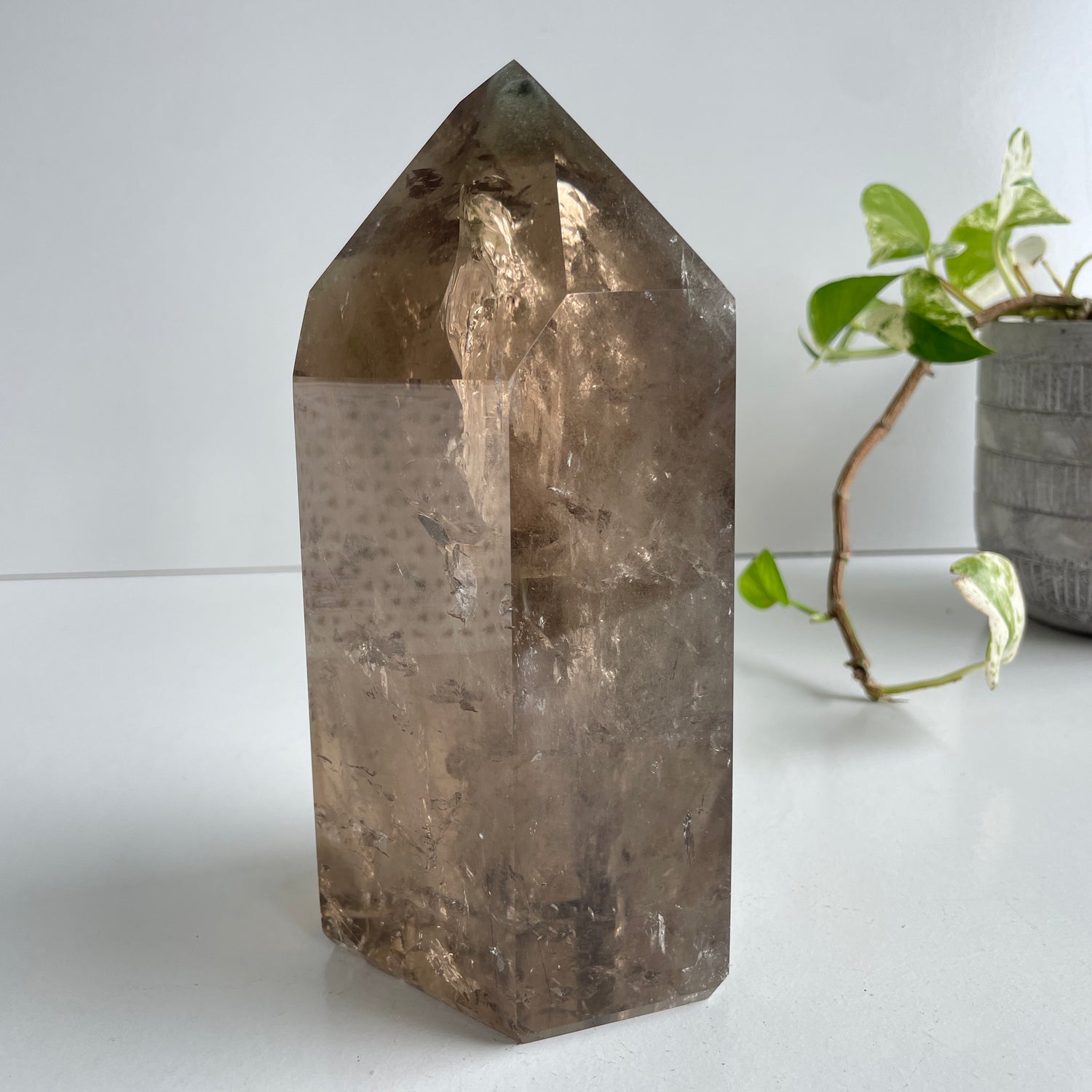 Smoky Quartz Generator With Rutile And Phantoms